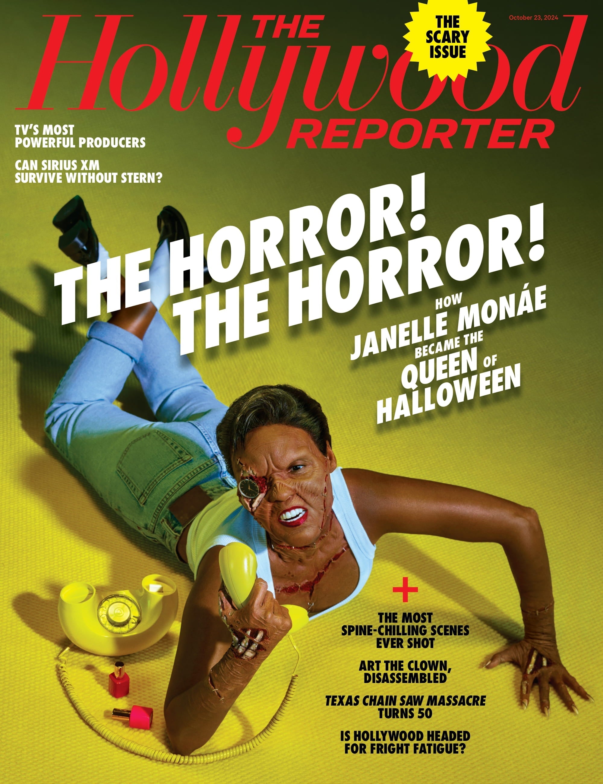 The Hollywood Reporter - 24.10.23 Edition: How Janelle Monáe Became The Queen Of Halloween, Most Spine-Chilling Scenes Ever Shot, Art The Clown Disassembled, Texas Chain Saw Massacre Turns 50 & More!
