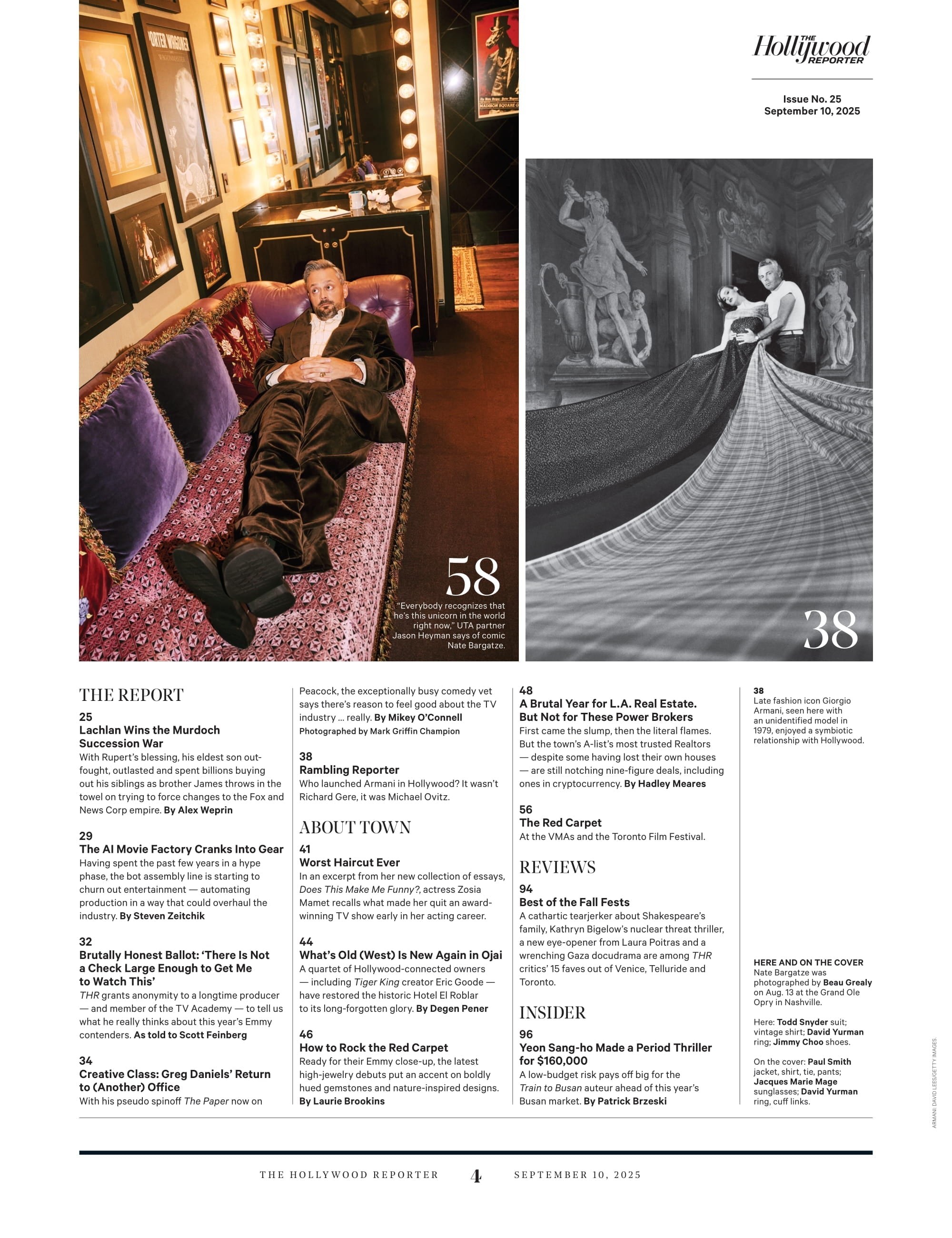 The Hollywood Reporter - 25.09.10 Edition: Nate Bargatze, From Stand-Up King To Emmy Host, Mark Hamill’s Career Renaissance, Charlie Sheen’s Platoon Nightmare, The Real Chase Infiniti & More!