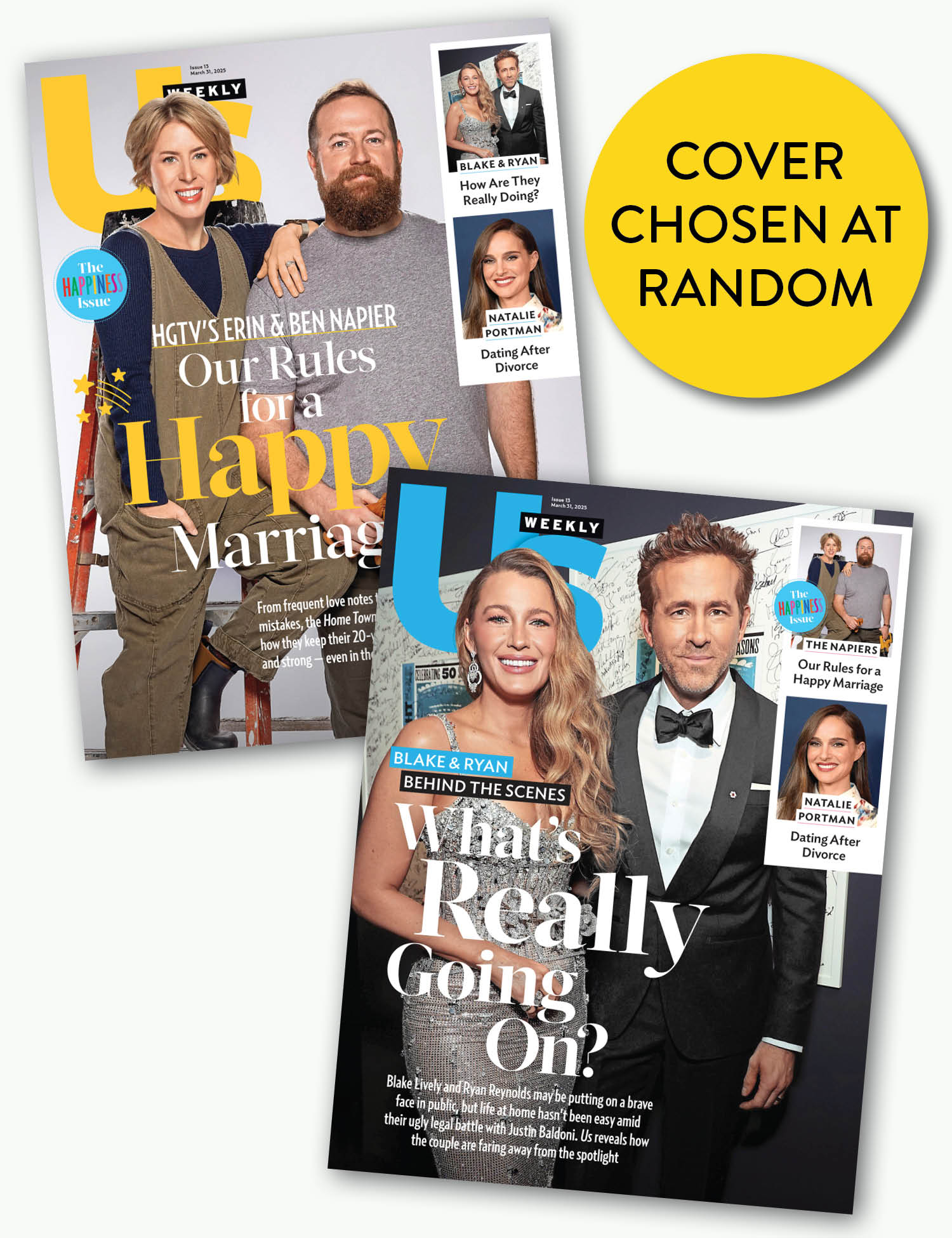 Us Weekly - 03.31.25: Blake Lively & Ryan Reynolds' Relationship Secrets, The Napiers' Tips For A Happy Marriage, Natalie Portman Dating Journey After Divorce & More!