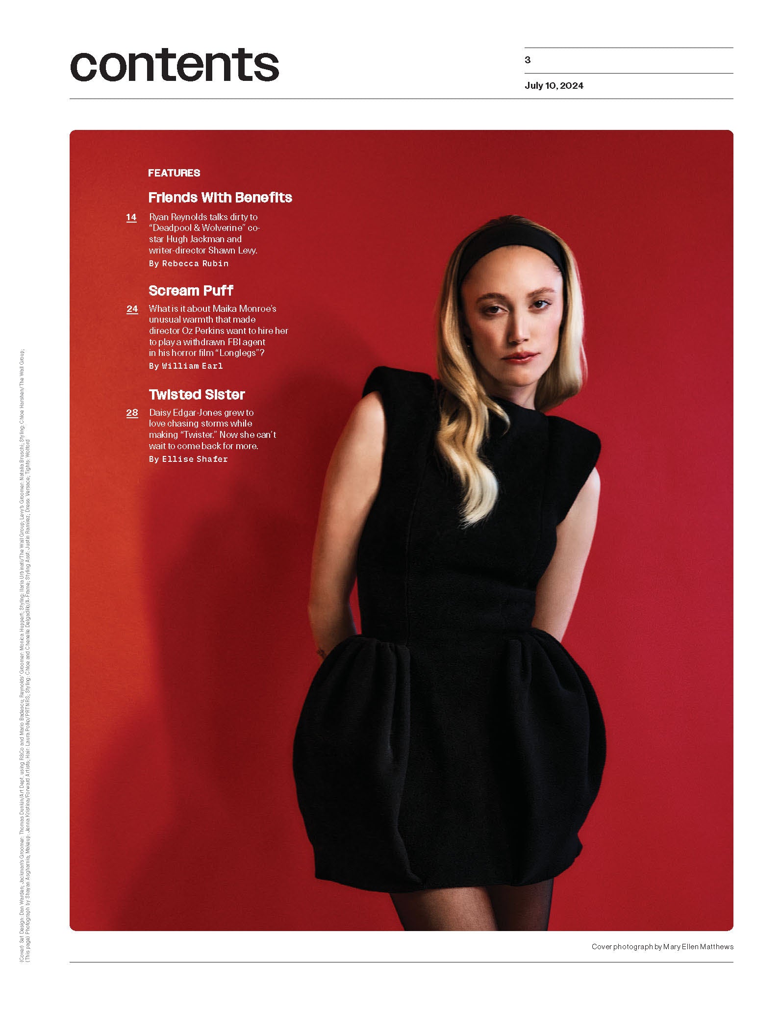 Variety - 24.07.10 Edition: Ryan Reynolds, Hugh Jackman & Shawn Levy Talk Deadpool & Wolverine, Nicolas Cage & Maika Monroe In Horror-Thriller Longlegs, Daisy Edgar Jones On Making Twister & More!