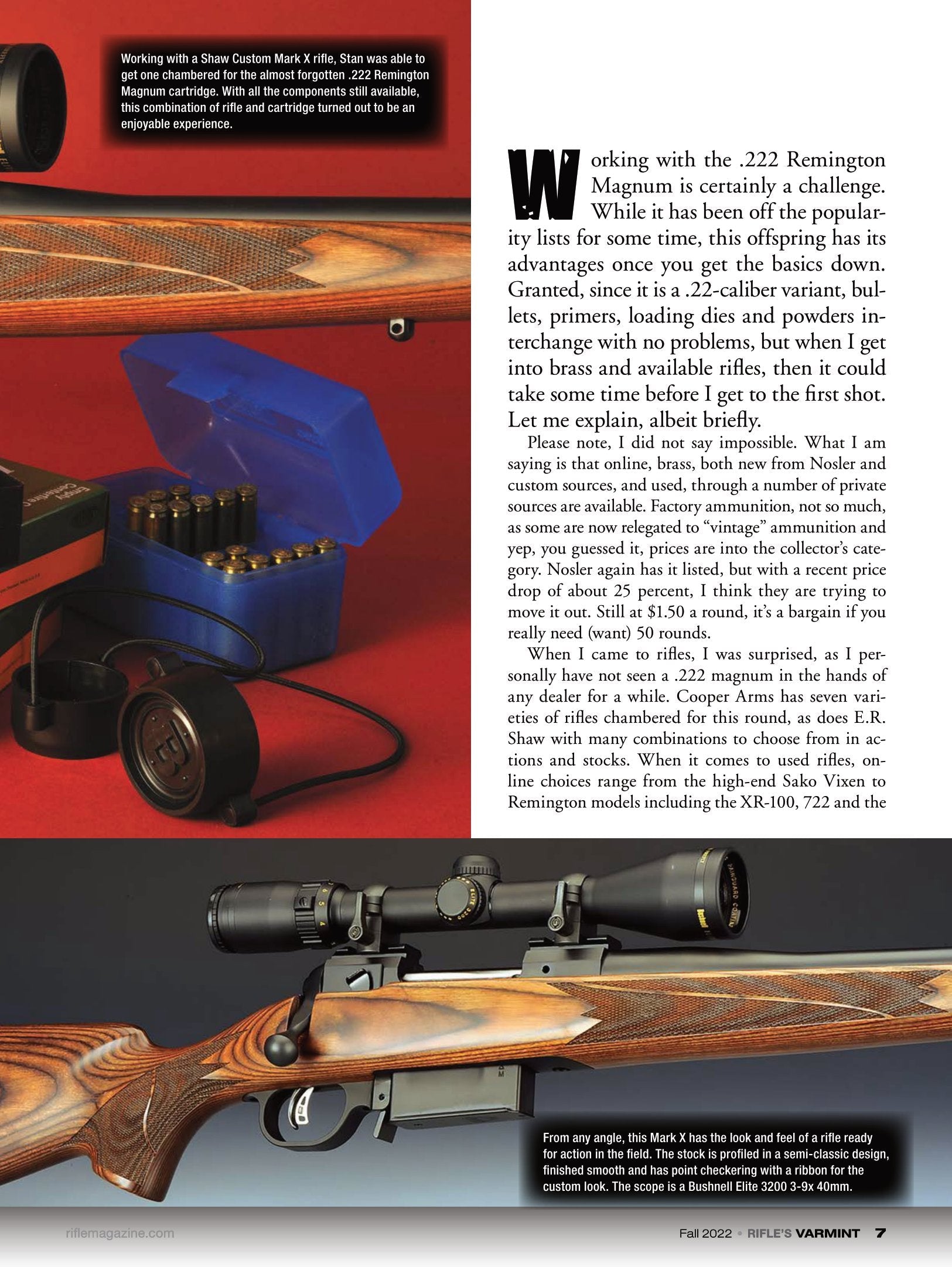 Varmint Rifles & Cartridges Fall 2022 - Rifle Talk, Hunting Tips, Classic VS. Modern Varmint Bullets, Silent Varminting, Rimfire Accuracy, Colt Rimfire New Frontiers & .222 Remington Magnum!