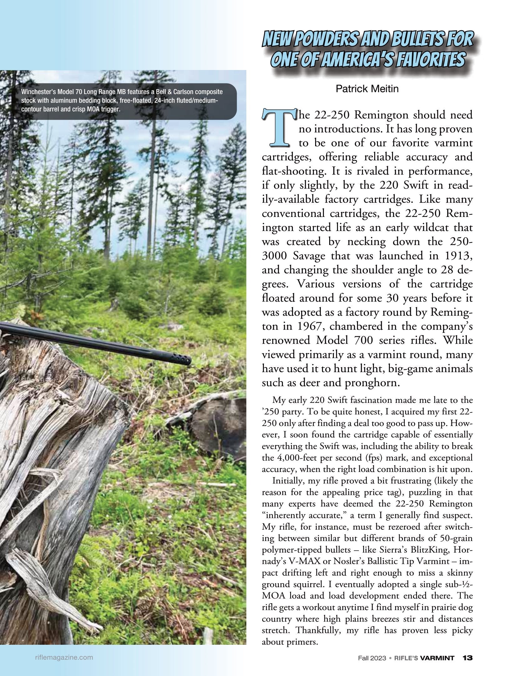 Varmint Rifles & Cartridges Fall 2023 - Varmint Hunting, Night Setups, Gear Guide, 220 Swift, 24 York, .14/221 Walker, 6.5 Creedmoor, Large Game, Bullets, Powder, Long Range, New Wildcat & Loads