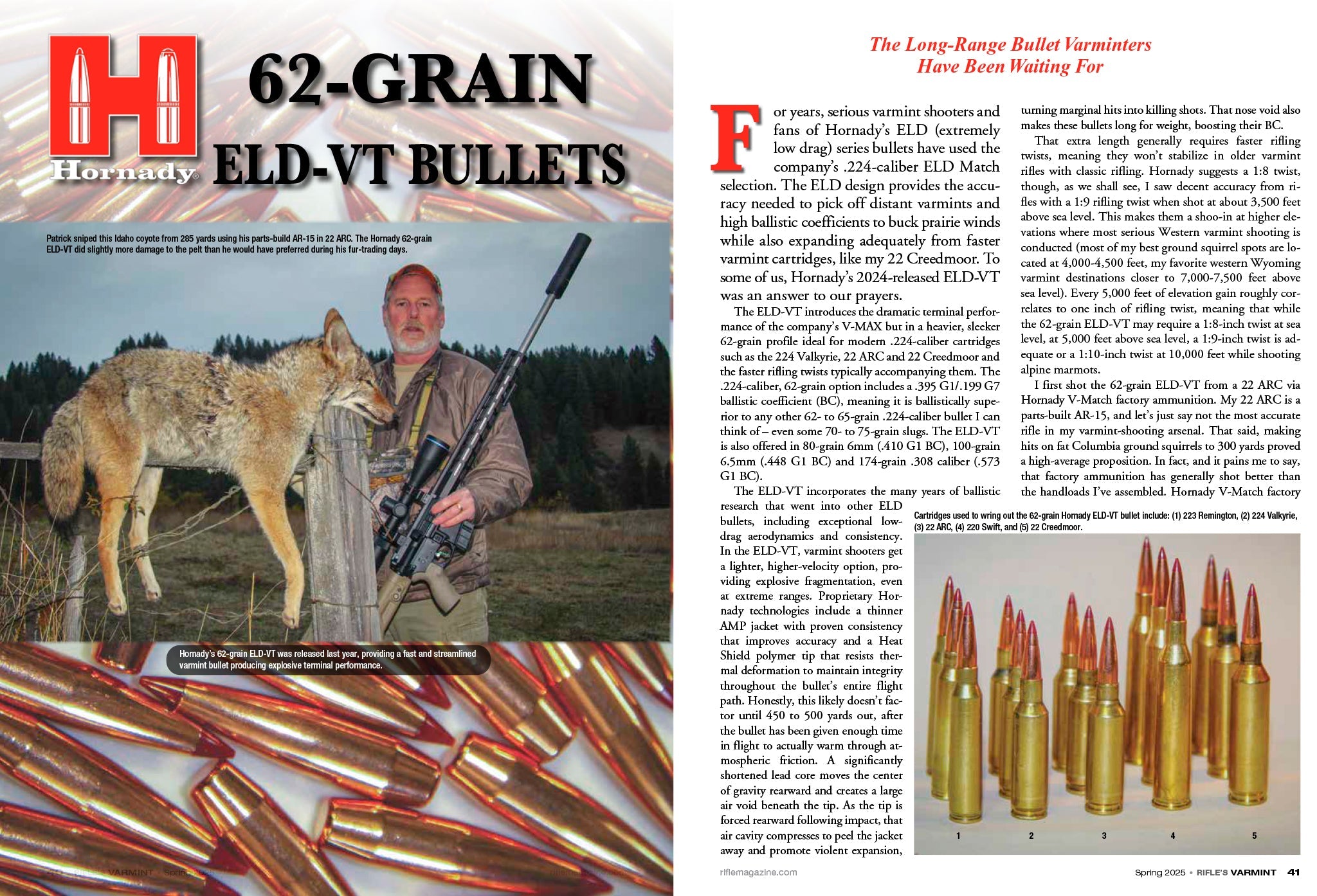 Varmint Rifles & Cartridges - Spring 2025: Testing The New Hornady ELD-VT Bullets, Cooper Model 38 In 218 Mashburn Bee, Savage A17 Target Sporter Laminate, Complete Battery Of Rifles & More!