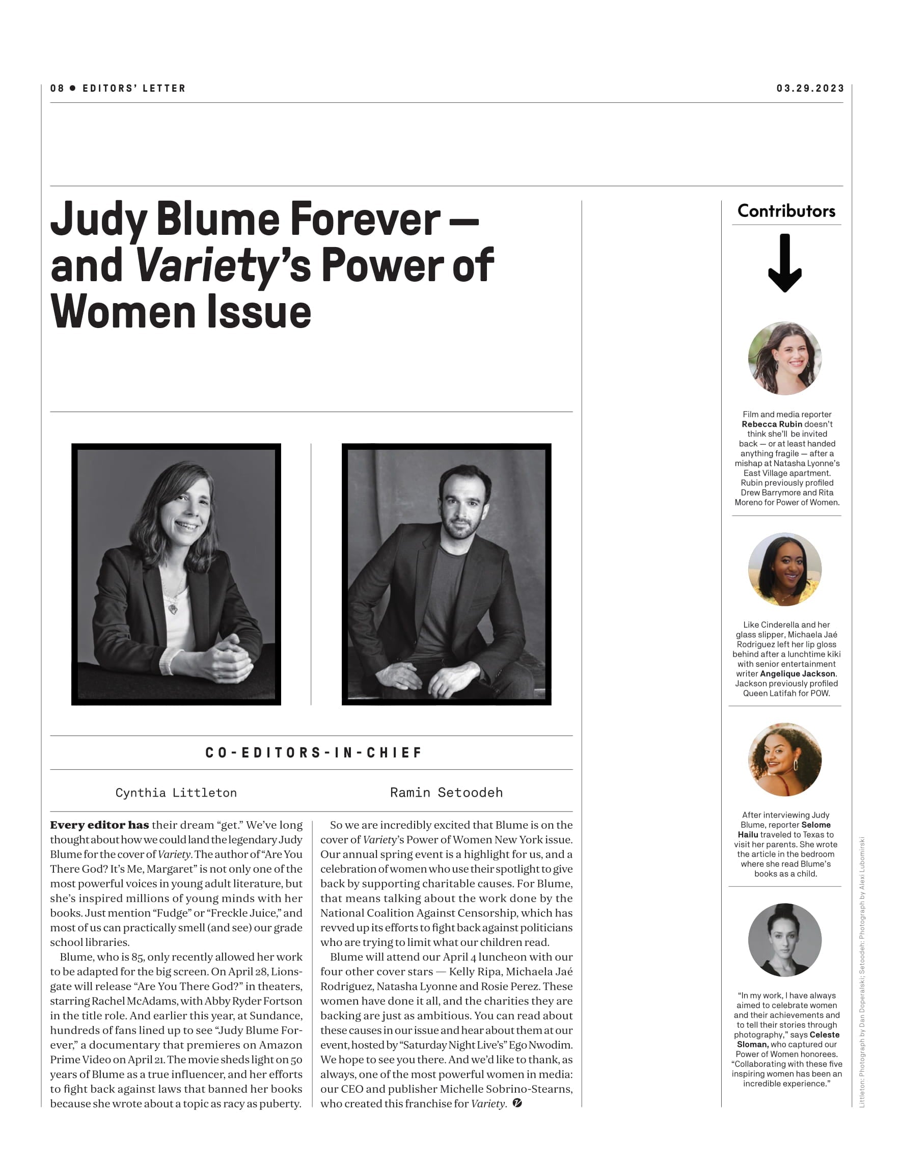 Variety - 23.03.29 Edition: The Power Of Women Issue, Michaela Jaé Rodriguez Keeps Changing The World, From Legendary Female Authors To Game-Changing Performers To Daytime TV's Welcoming Hosts & More
