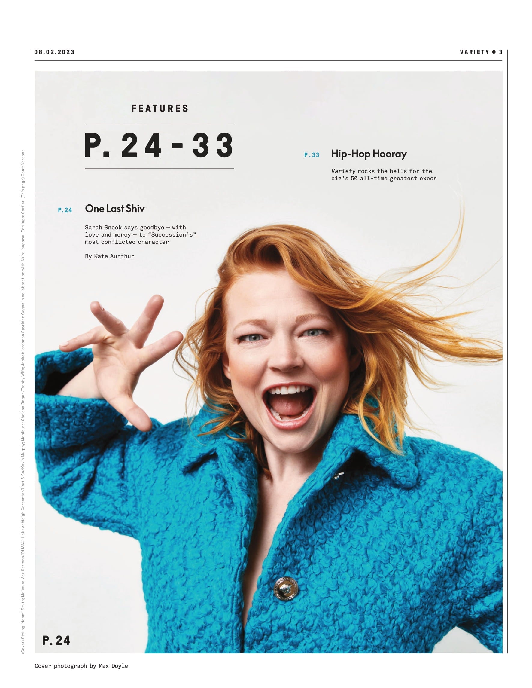 Variety - 23.08.02 Edition: How Sarah Snook Won Succession & Saying Goodbye To Shiv, 50 All-Time Greatest Execs, Remembering Angus Cloud, Barbenheimer Fever And Then What?, Paul Reubens & More!