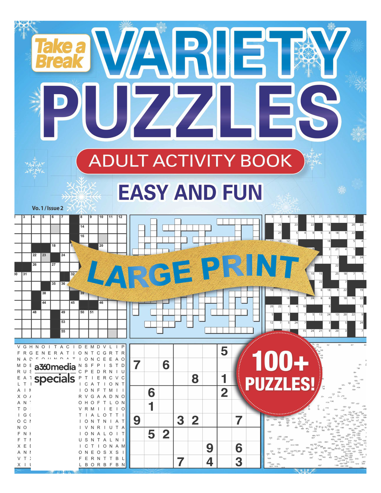 Variety Puzzles Large Print - Vo. 1 / Issue 2: Unplug and Unwind! Adult Activity Book: Easy and Fun with over 100+ Puzzles!