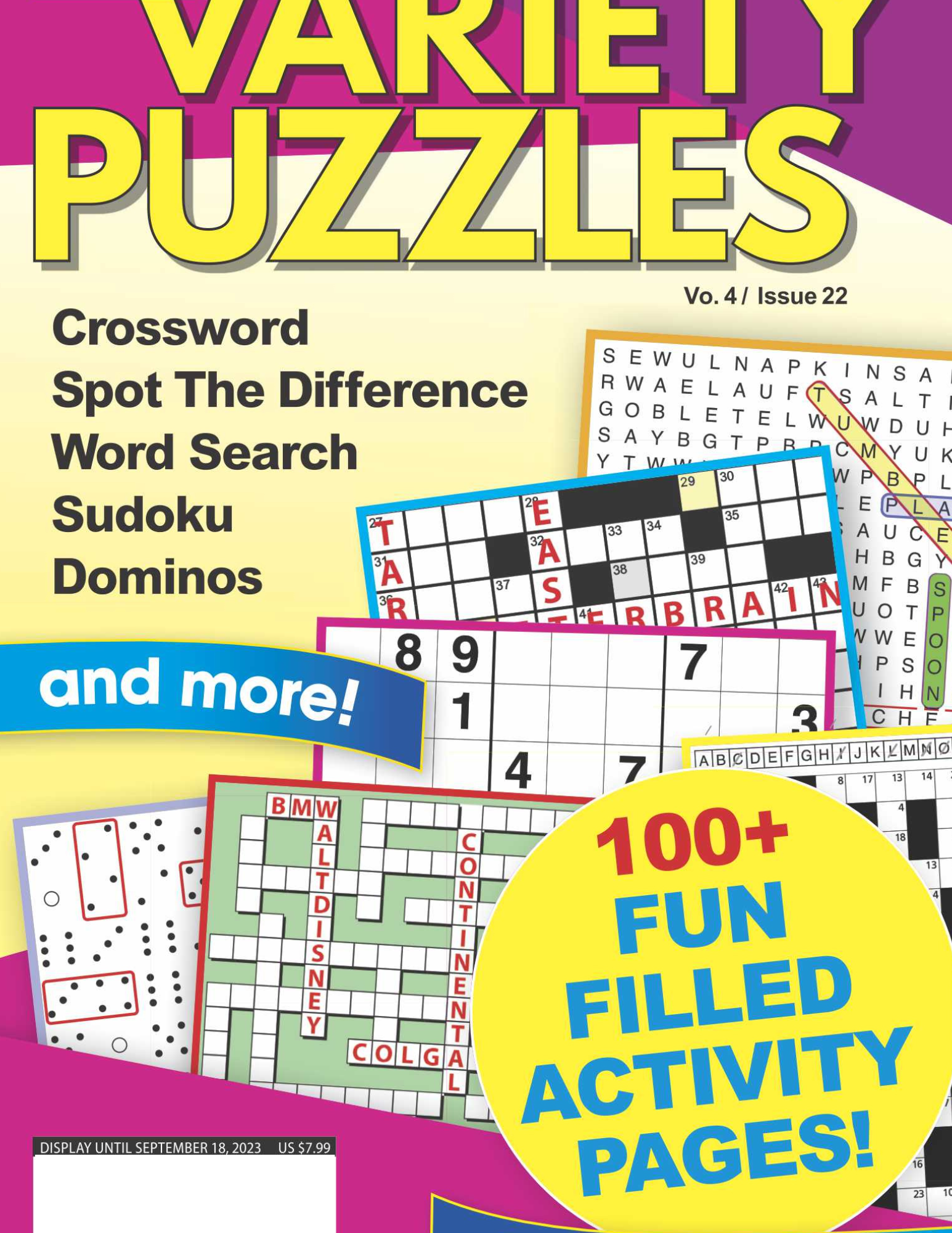 Variety Puzzles Volume 4/Issue 22- 100+ fun filled activity pages including Crossword, Spot The Difference, Word Search, Sudoku, Dominos & more!