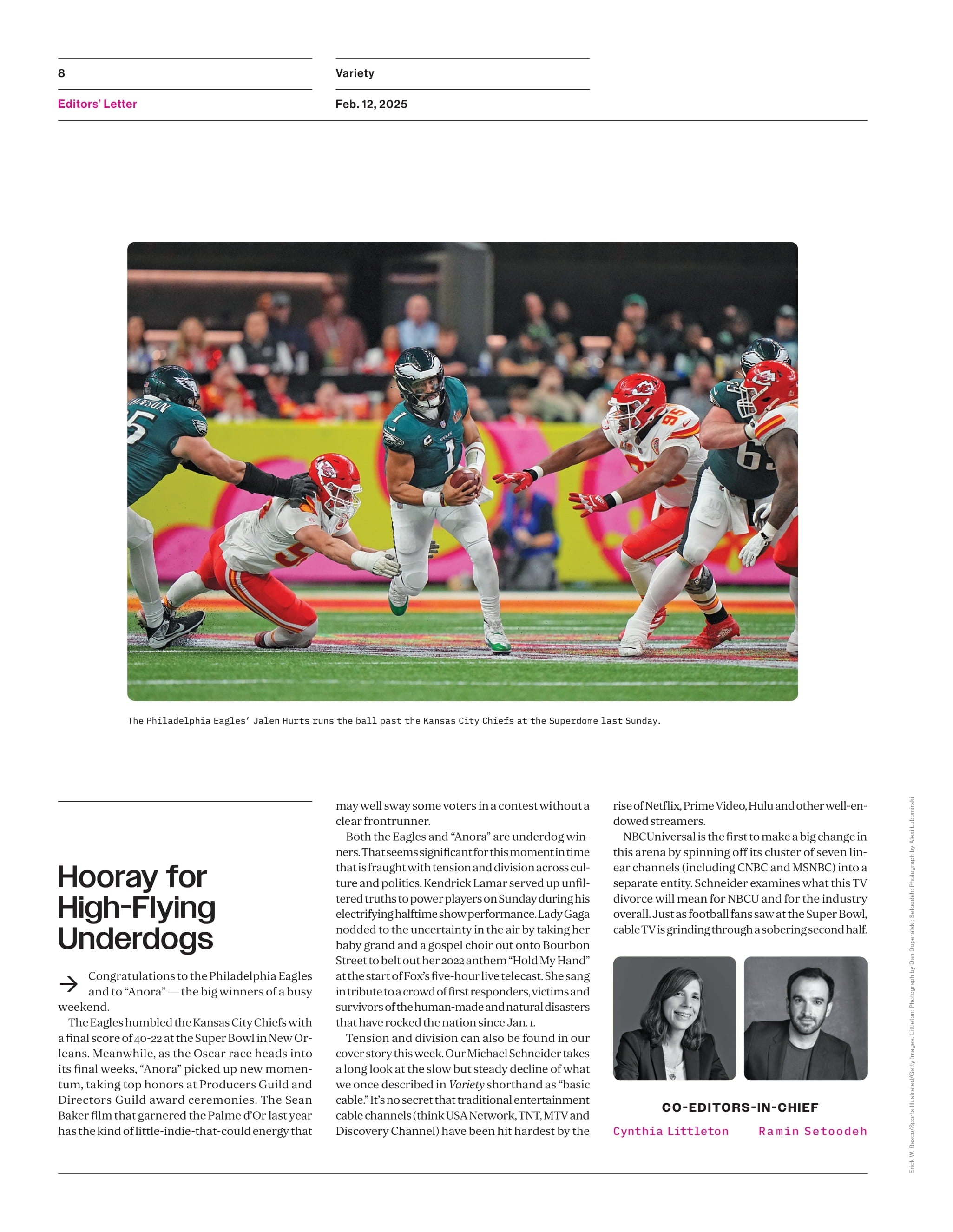 Variety - 25.02.12 Edition: NBCUniversal, First To Plunge Into Tv's Post-Cable Future, Suits LA & Stephen Amell, Critics Choice Awards, Amy Schumer's New Netflix Comedy, Philadelphia Eagles & More!