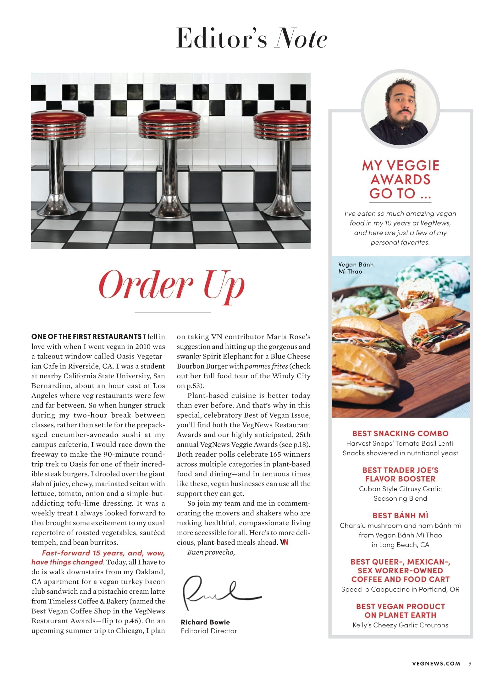 VegNews - Spring 2025: The 2025 Veggie Awards, Michelin Rated Vegan Restaurants, Halle Burns’ Bold Vegan Brunch Ideas, Vegan Travel Spots In Paris, Impossible Foods Pat Brown Interview & More!