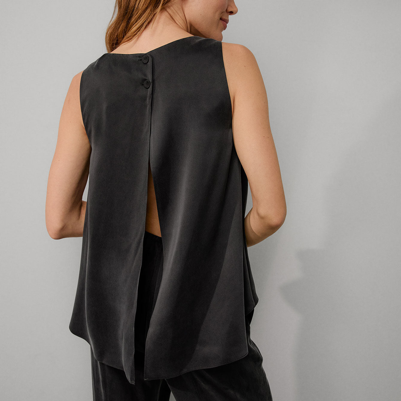 Washable Silk Back Slit Pant Set
