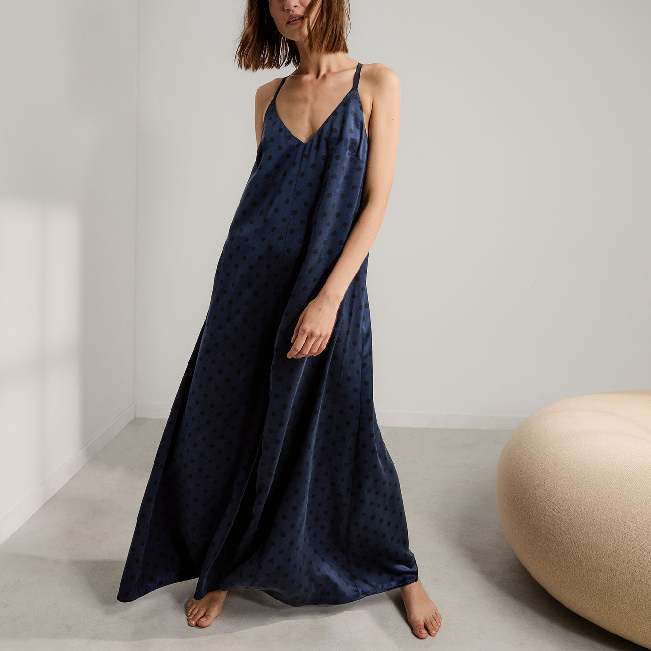 Washable Silk Elastic Strap Jumpsuit