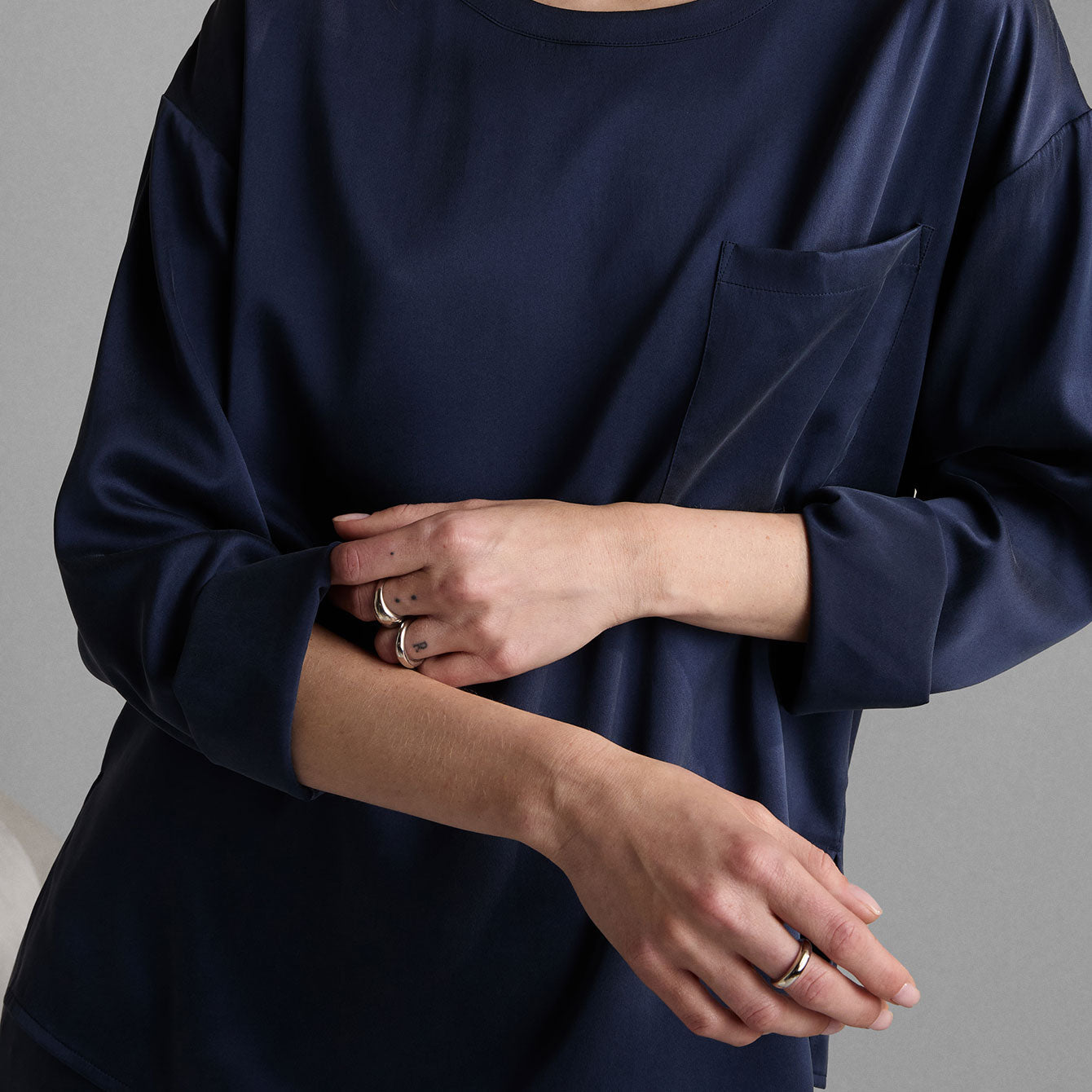 Washable Silk Long Sleeve Jogger Pant Set