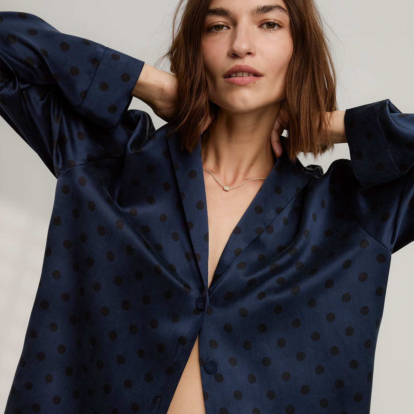 Washable Silk Long Sleeve Pant Set