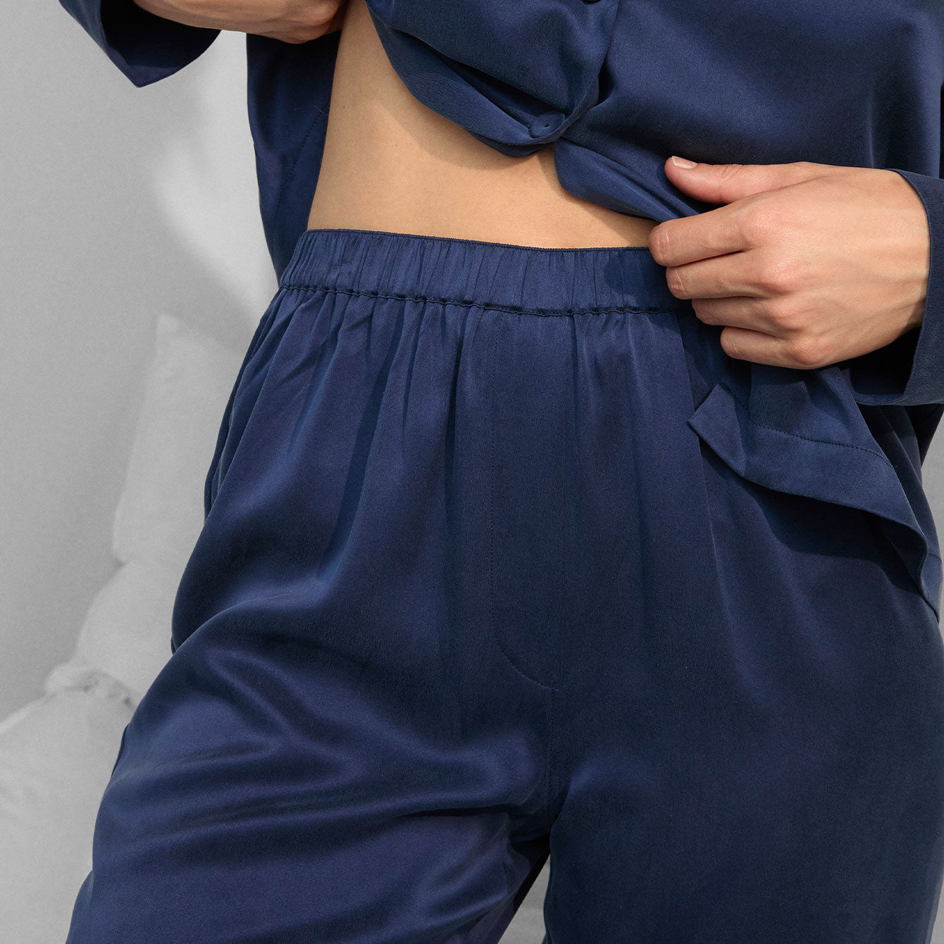 Washable Silk Long Sleeve Pant Set