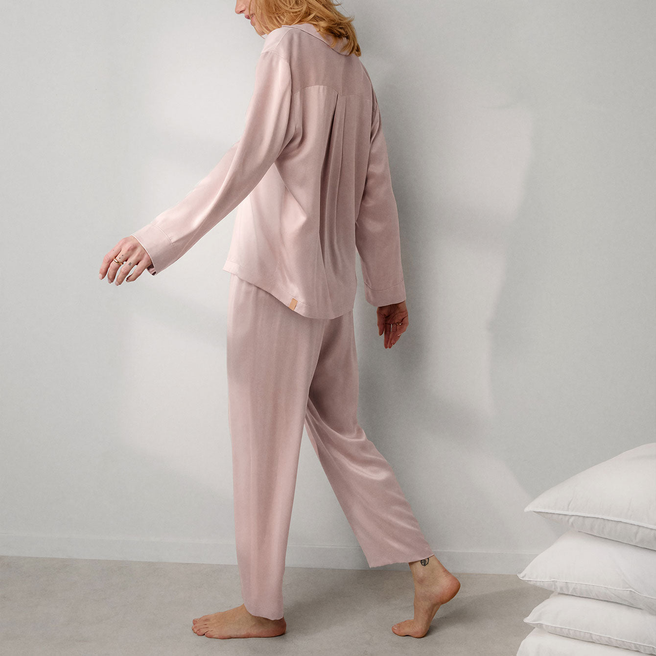 Washable Silk Long Sleeve Pant Set