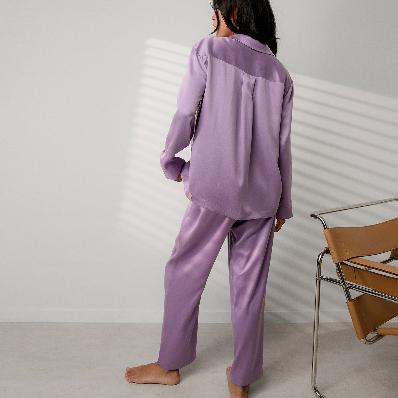 Washable Silk Long Sleeve Pant Set