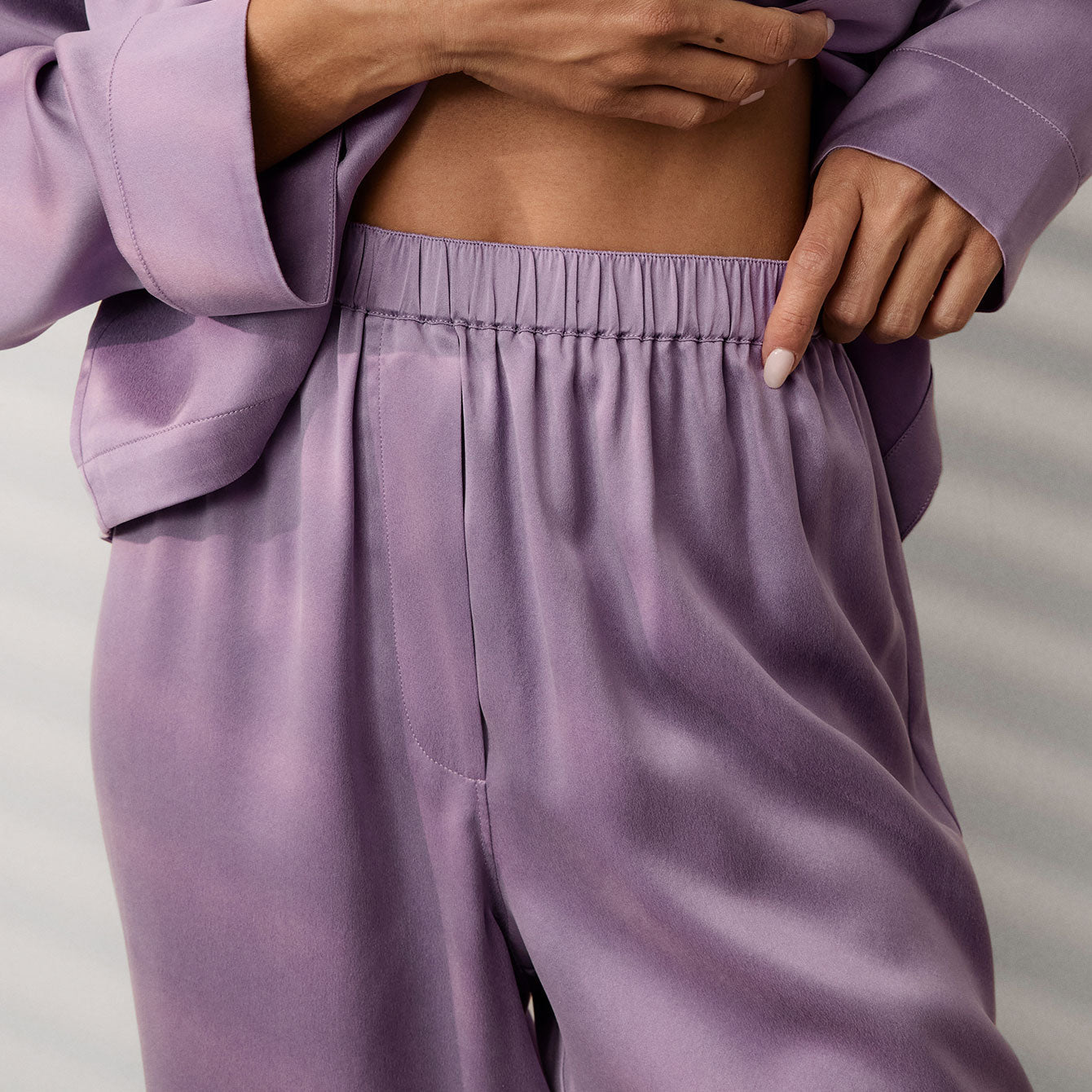 Washable Silk Long Sleeve Pant Set