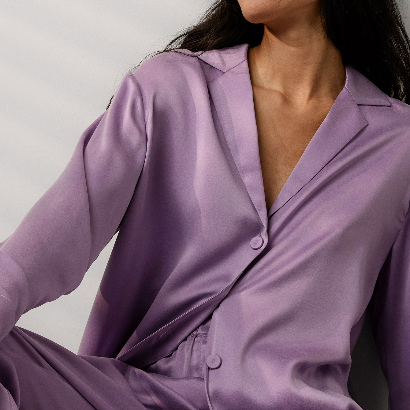 Washable Silk Long Sleeve Pant Set