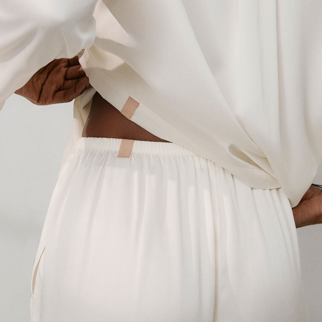 Washable Silk Long Sleeve Pant Set