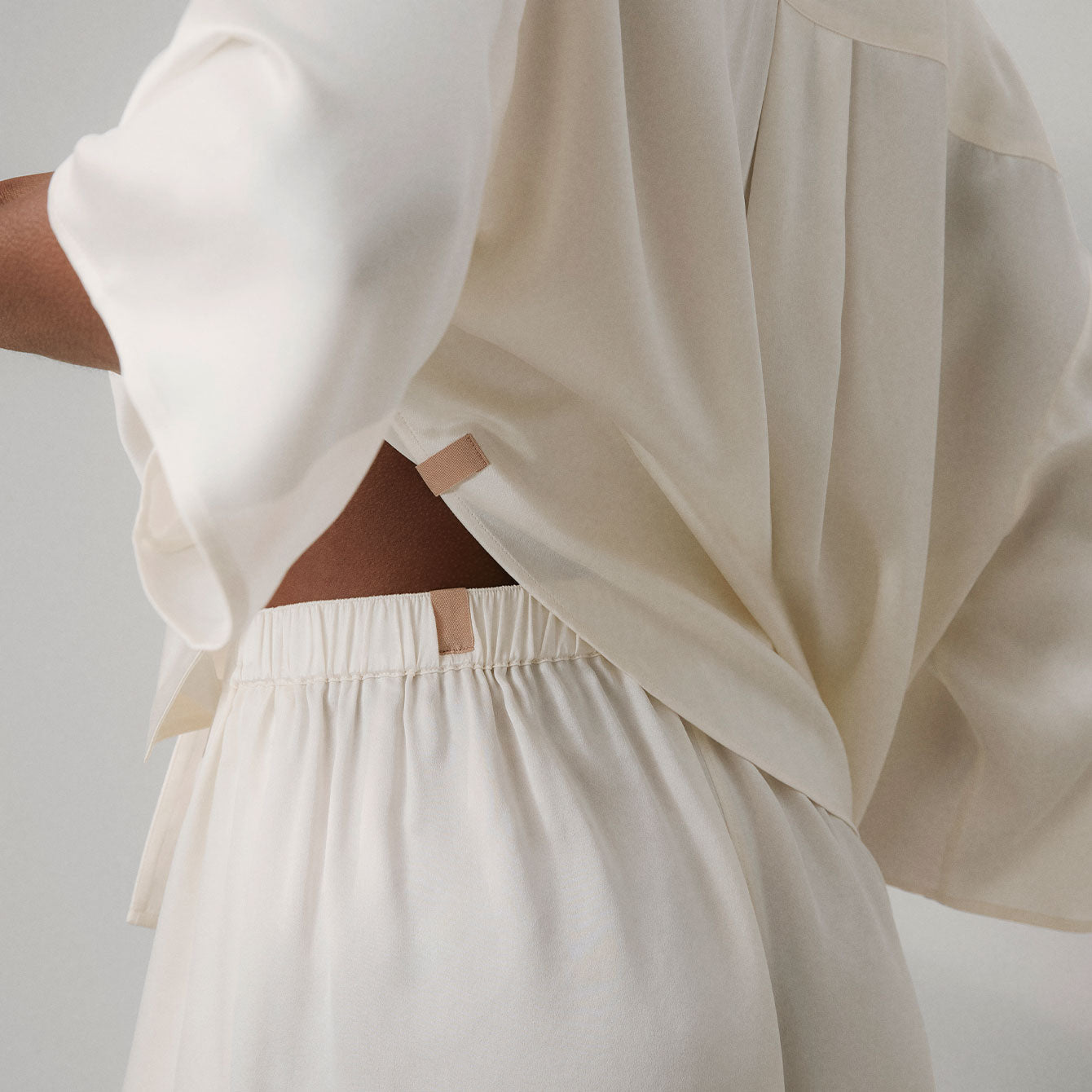 Washable Silk Relaxed Button Up Short Set