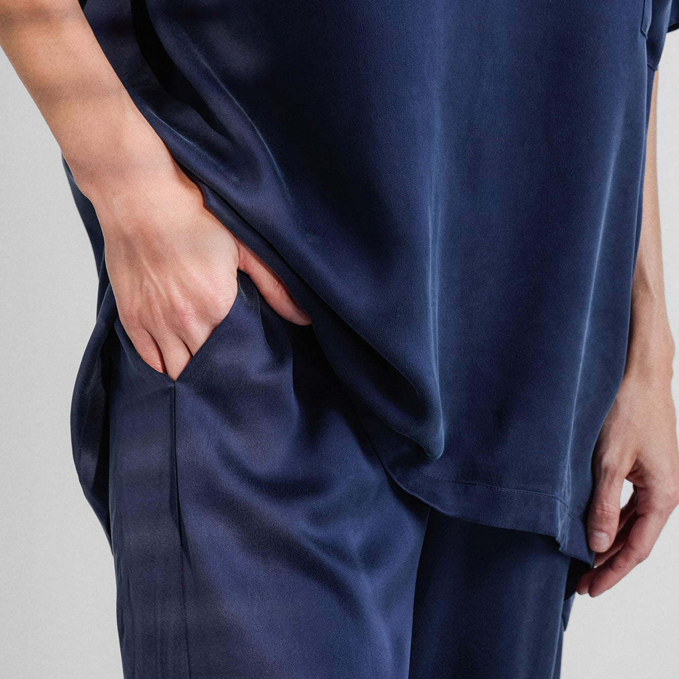 Washable Silk Tee Pant Set