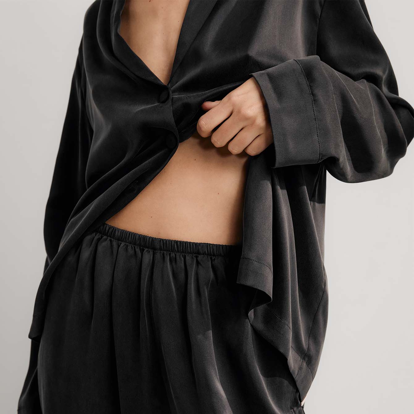 Washable Silk Long Sleeve Pant Set