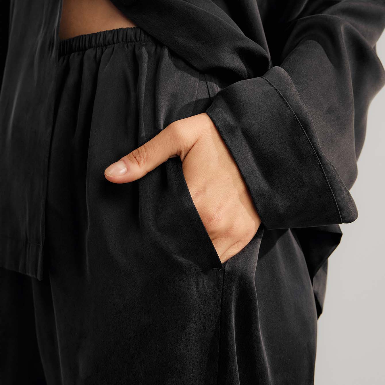 Washable Silk Long Sleeve Pant Set