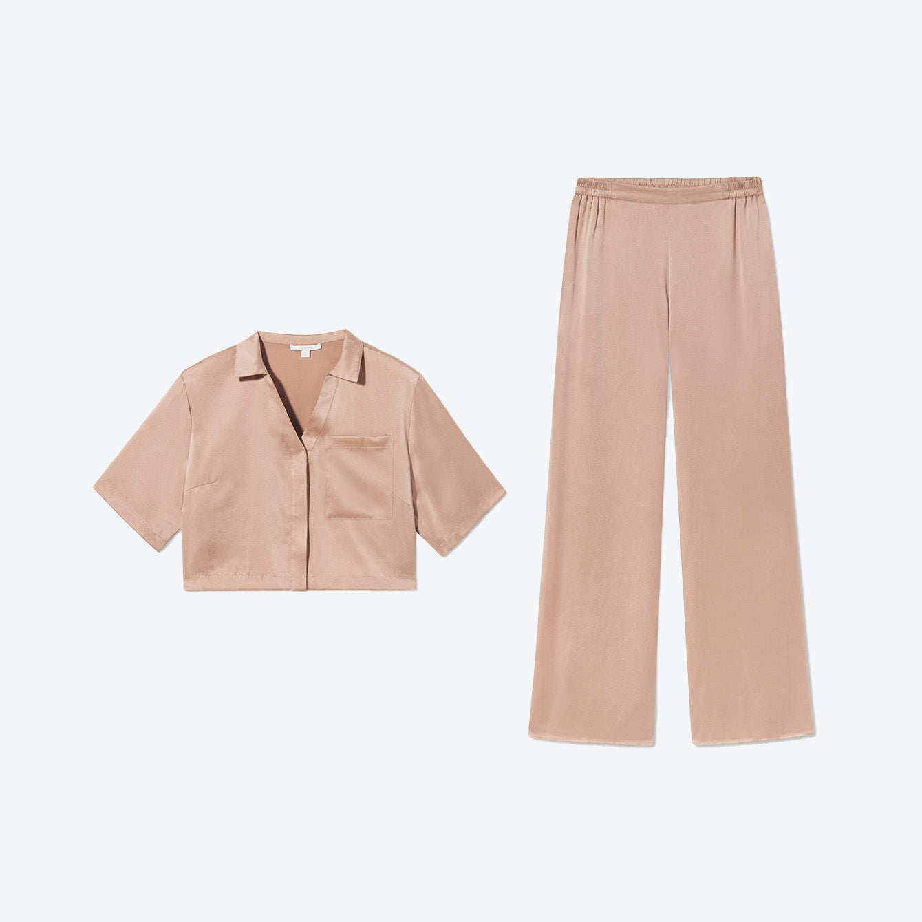 Washable Silk High Rise Pant Set