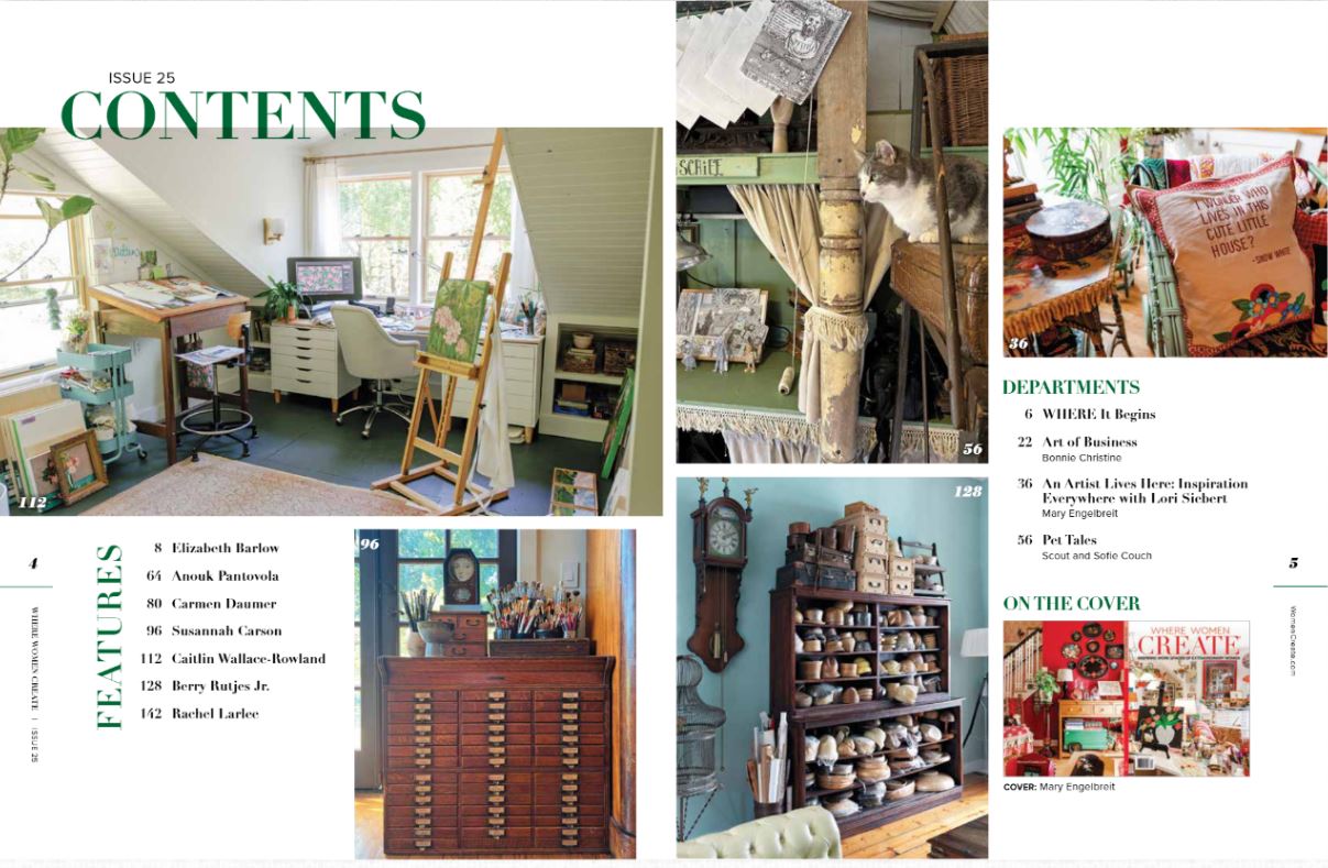 Where Women Create - Winter 2023: The Work Spaces Of Extraordinary Women, Artists, Instructors, Designers, Authors, Worldwide, Elizabeth Barlow, Anouk Pantovola, Carmen Daumer, Mary Engelbreit & More!