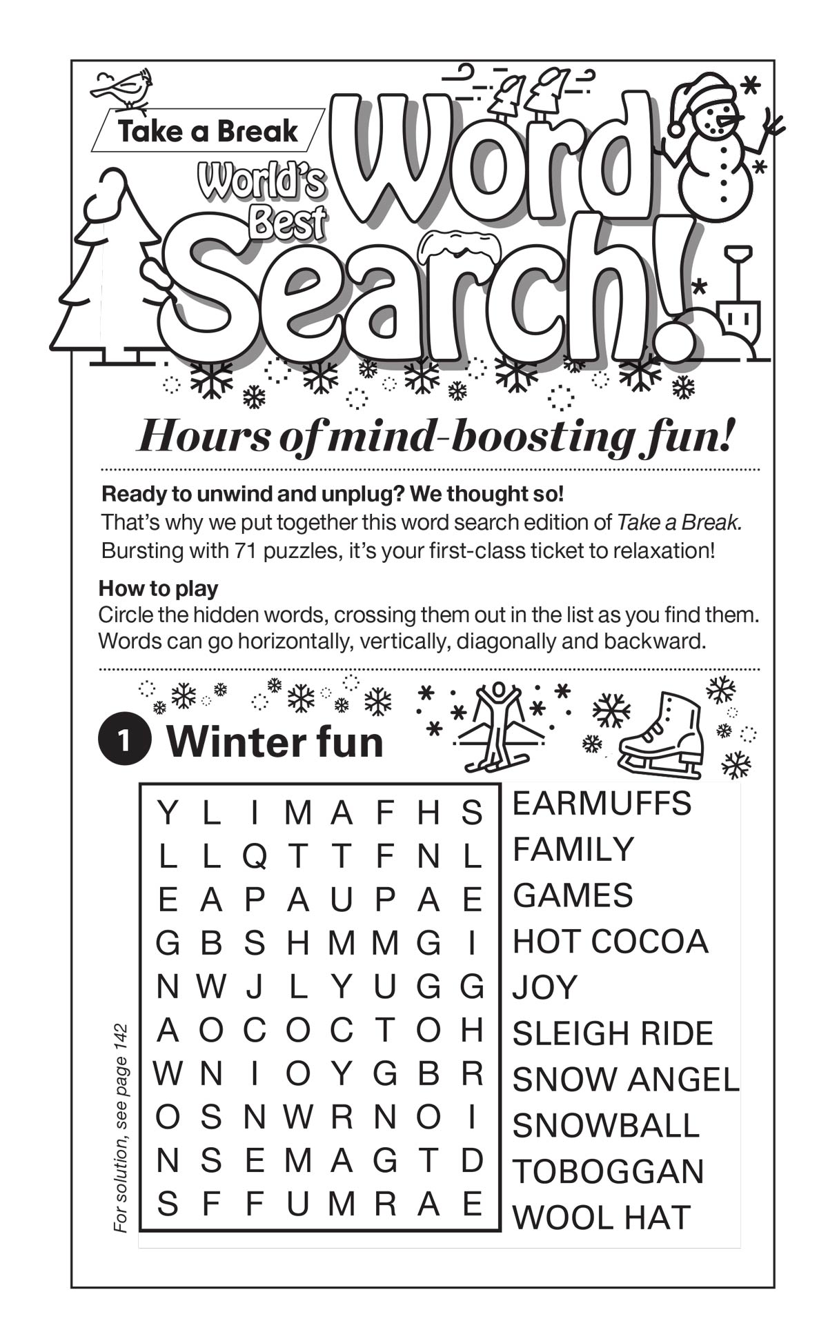 Take a Break - Word Search 241024 Large Print: 71 Puzzles Winter Special! Easy, Holiday Themed, Hours Of Mind-Boosting Fun, Sharpen Your Brain, Relax, Unwind, Unplug, De-Stress, Recharge & Solve!