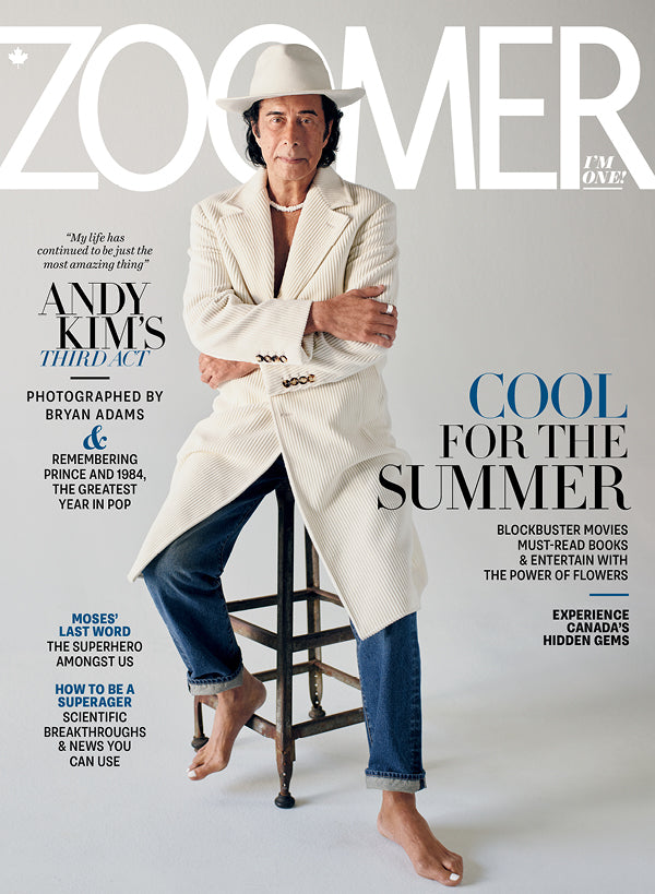 Zoomer Magazine - Cool For The Summer 2024: Andy Kim's Third Act, Remembering Prince's Purple Reign, How To Be A SuperAger, Nostalgic Blockbusters, Tech Support, Books, Travel, Moses Znaimer & More!