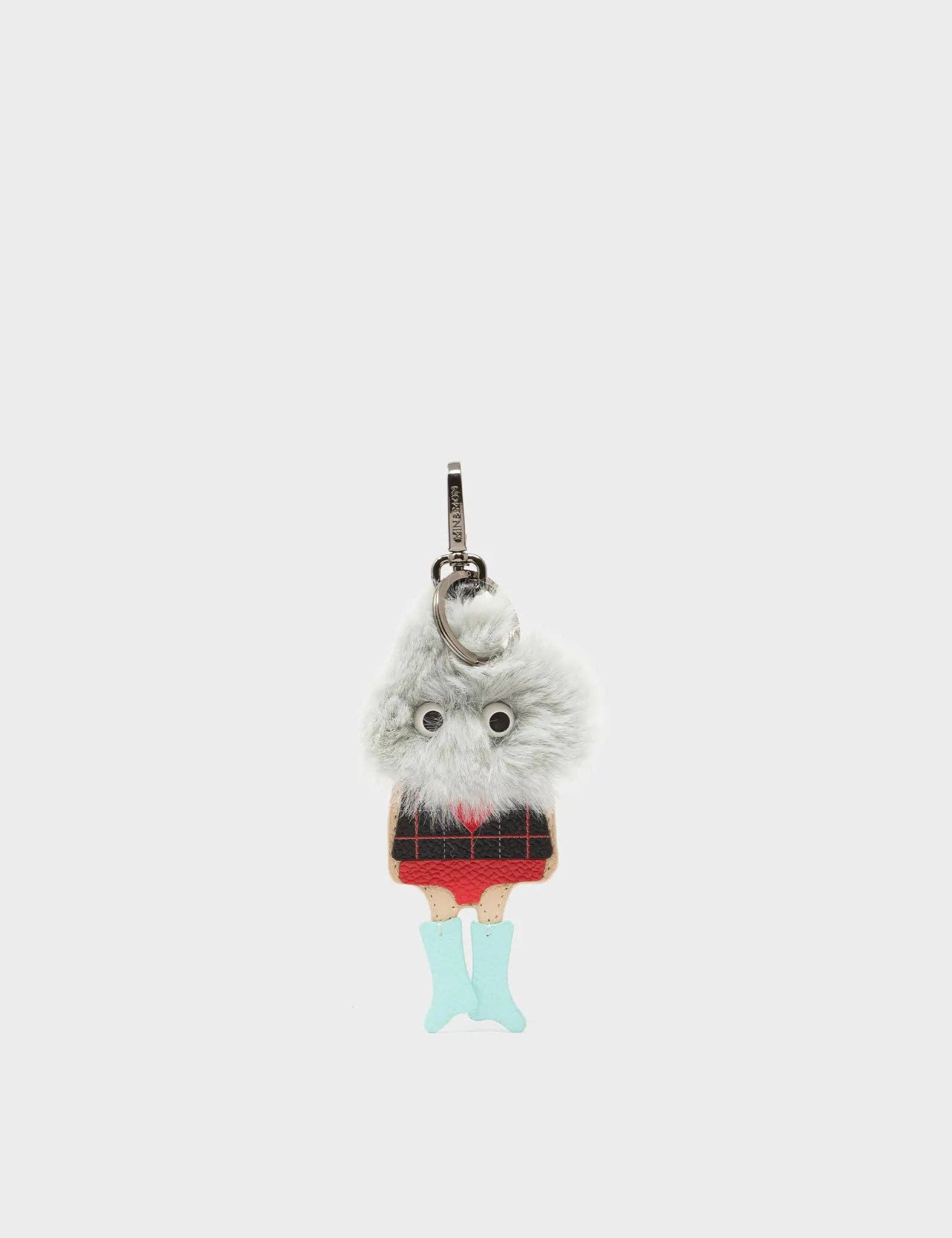 Monster Charm - Gray Faux Fur and Aquatic Blue Leather Boots