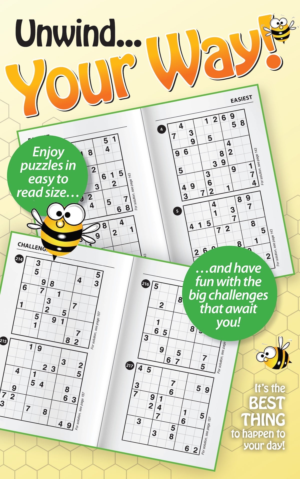 World's Best Puzzle - Sudoku 25.03.13: Large Print, 277 Puzzles, Enhance Your Skills With 5 Levels of Difficulty, Spring Edition, Bumble Bees & More!