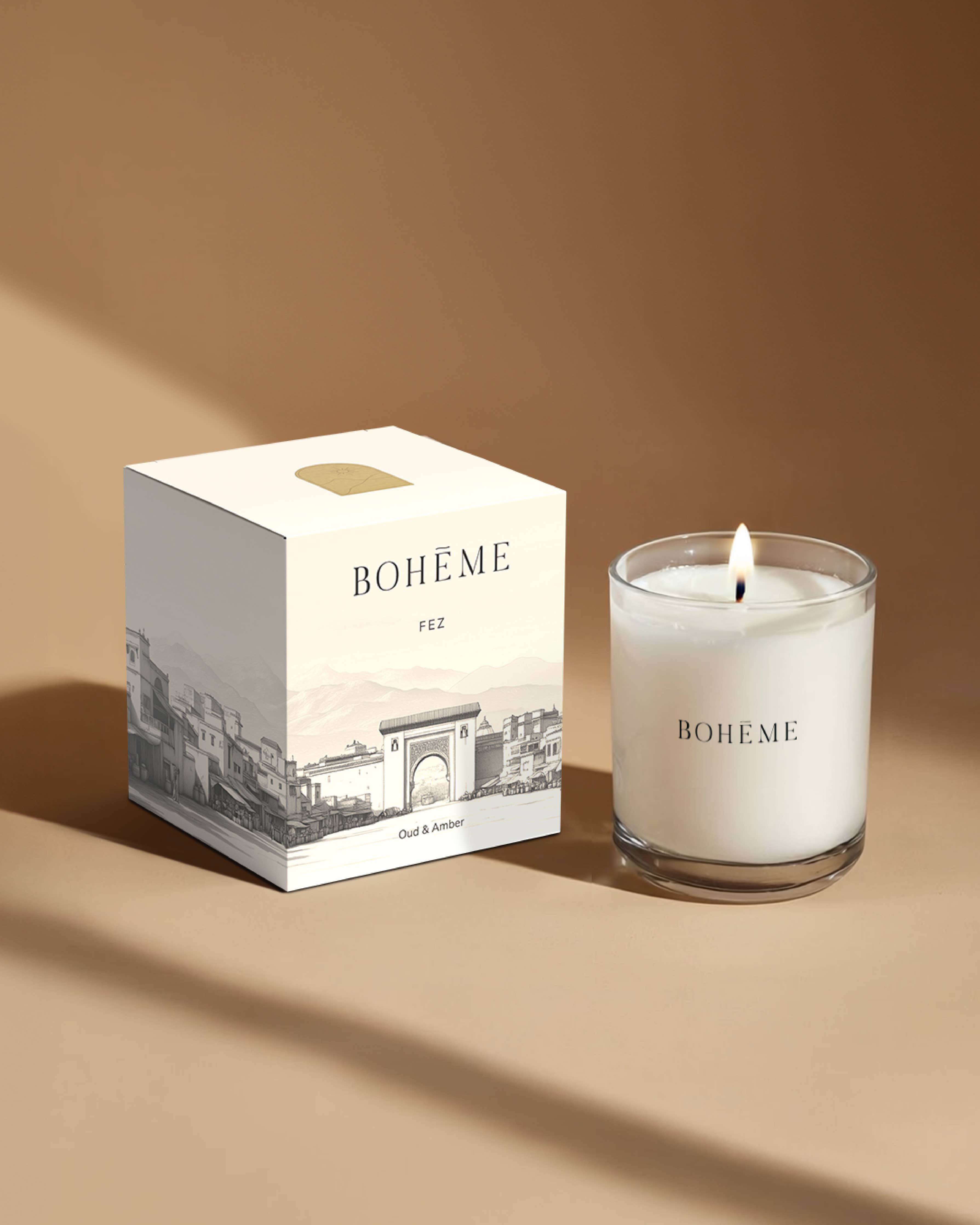 Fez Candle Wholesale โ Oud, Amber & Cardamom