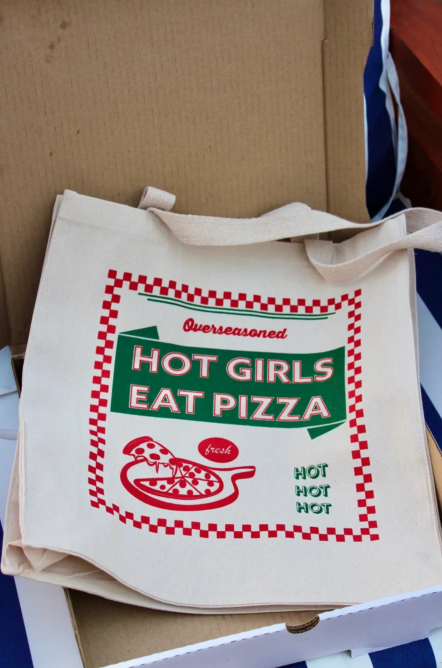 Hot Girls Eat Pizza Tote Bag - foodie gift