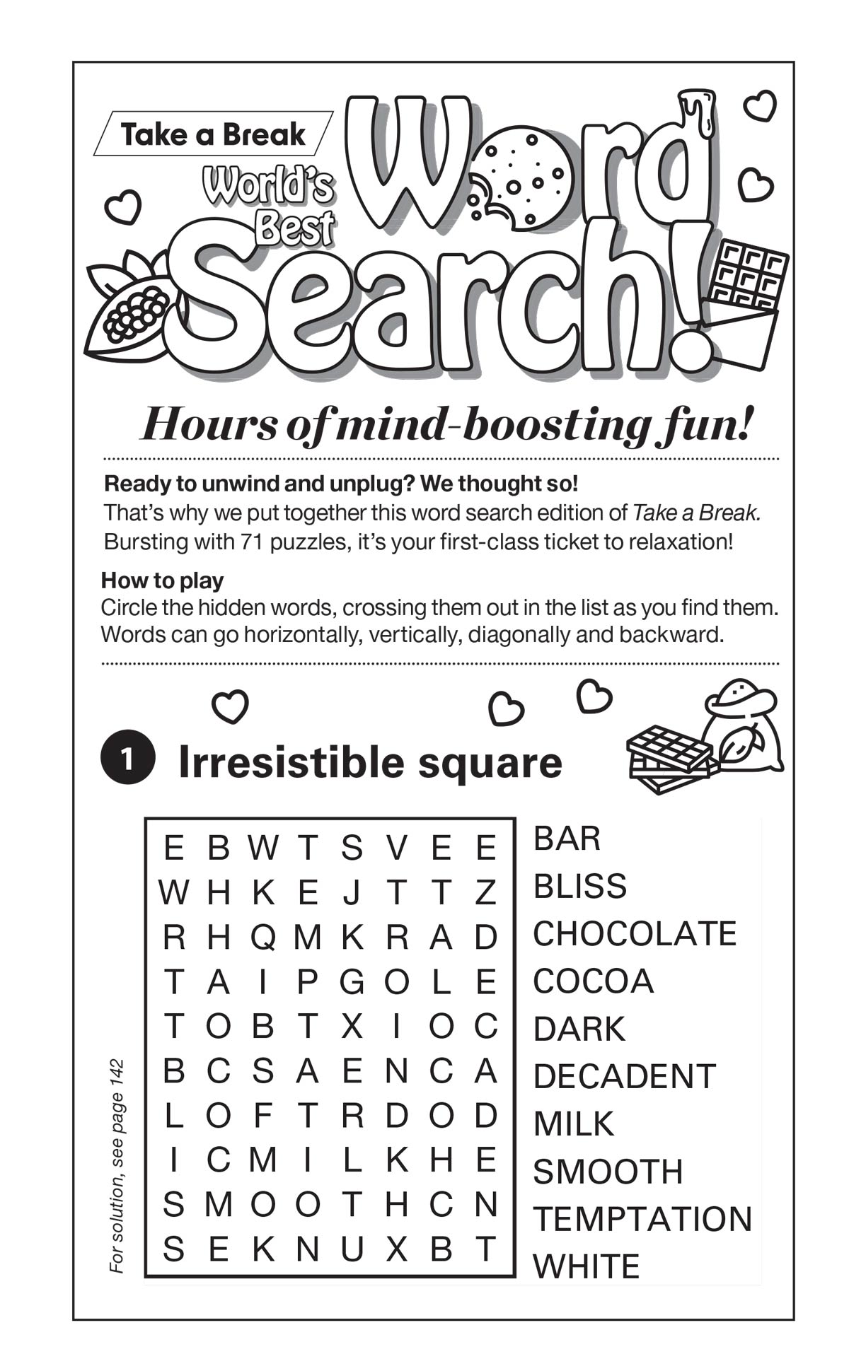 World's Best Puzzles - Word Search 25.01.24: Large Print Edition, 71+ Easy Chocolate Lover Themed Puzzles For Valentine's Day! Hours Of Mind-Boosting Fun, Unwind, Unplug, Your Ticket To Relaxation!