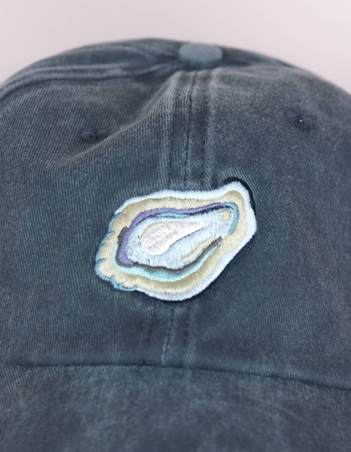 Oyster Embroidered Hat, Washed Navy