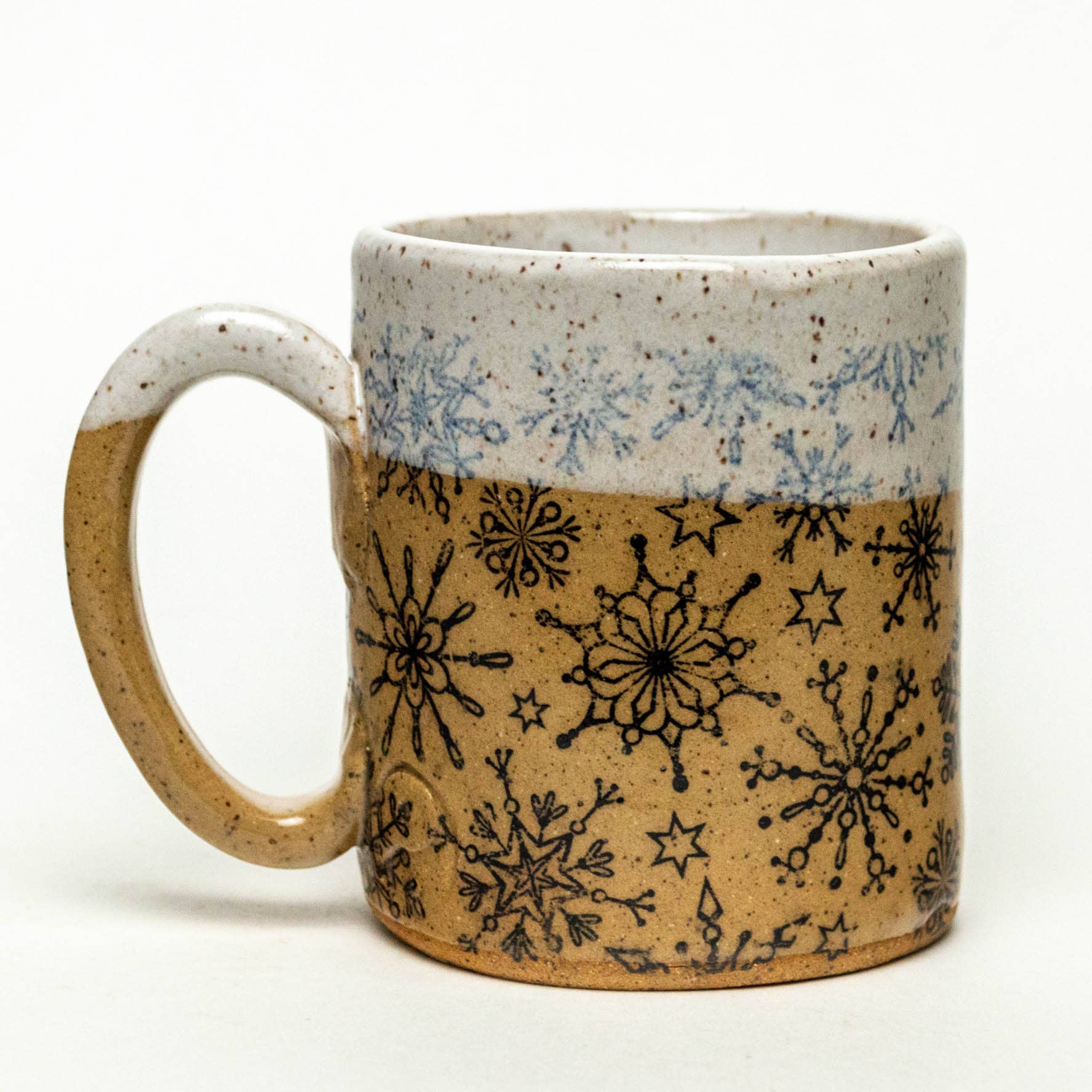 LIMITED Winter Snowflake Handmade Ceramic White 14oz Mug