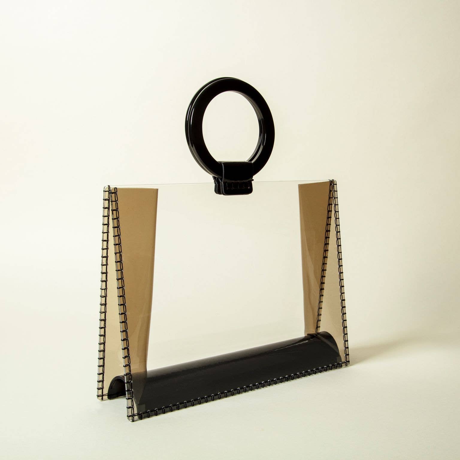 7041 Clear Top Handle Bag with Black Handle