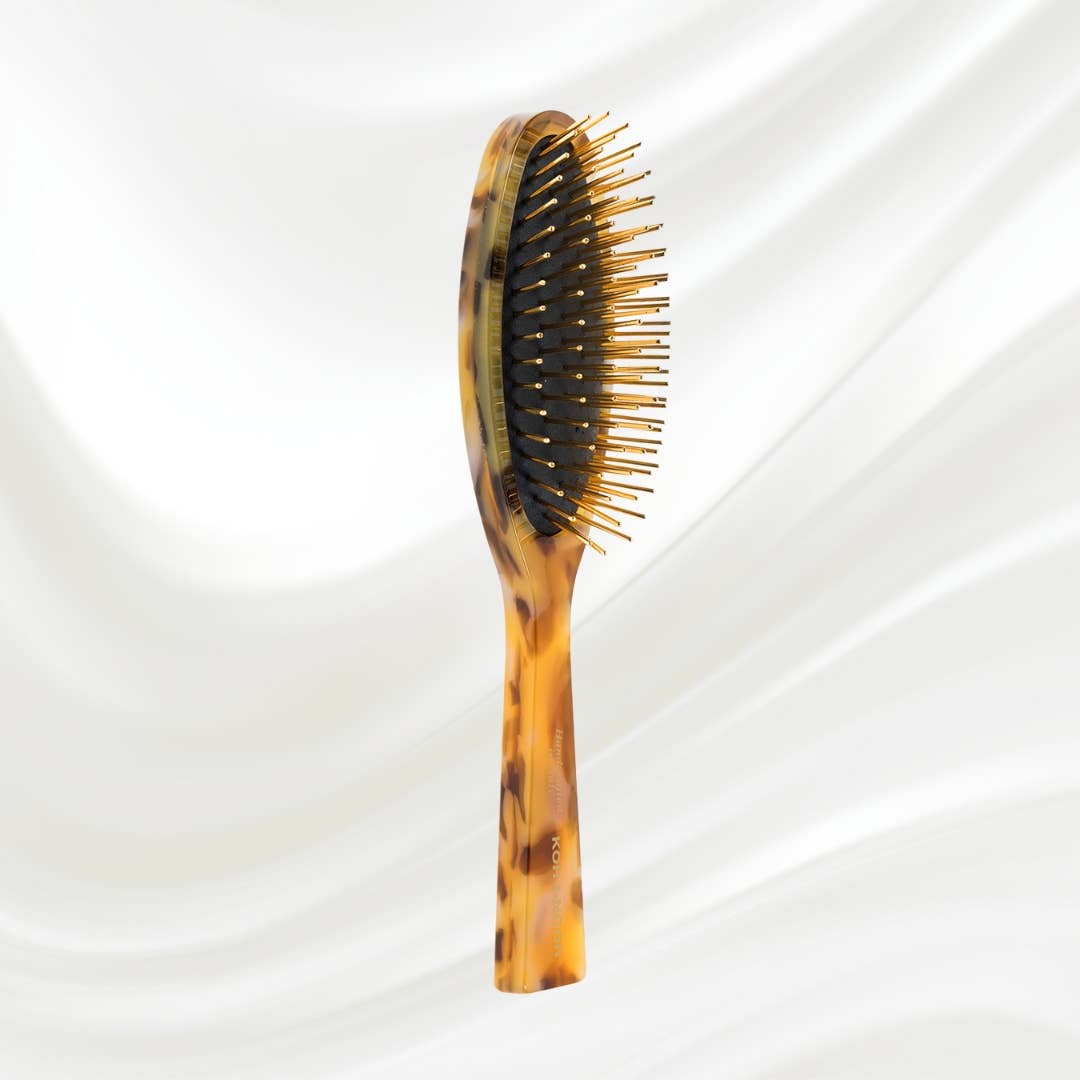 Luxury Pneumatic Hair Brush with Gold Plated Metal Pins - Garden