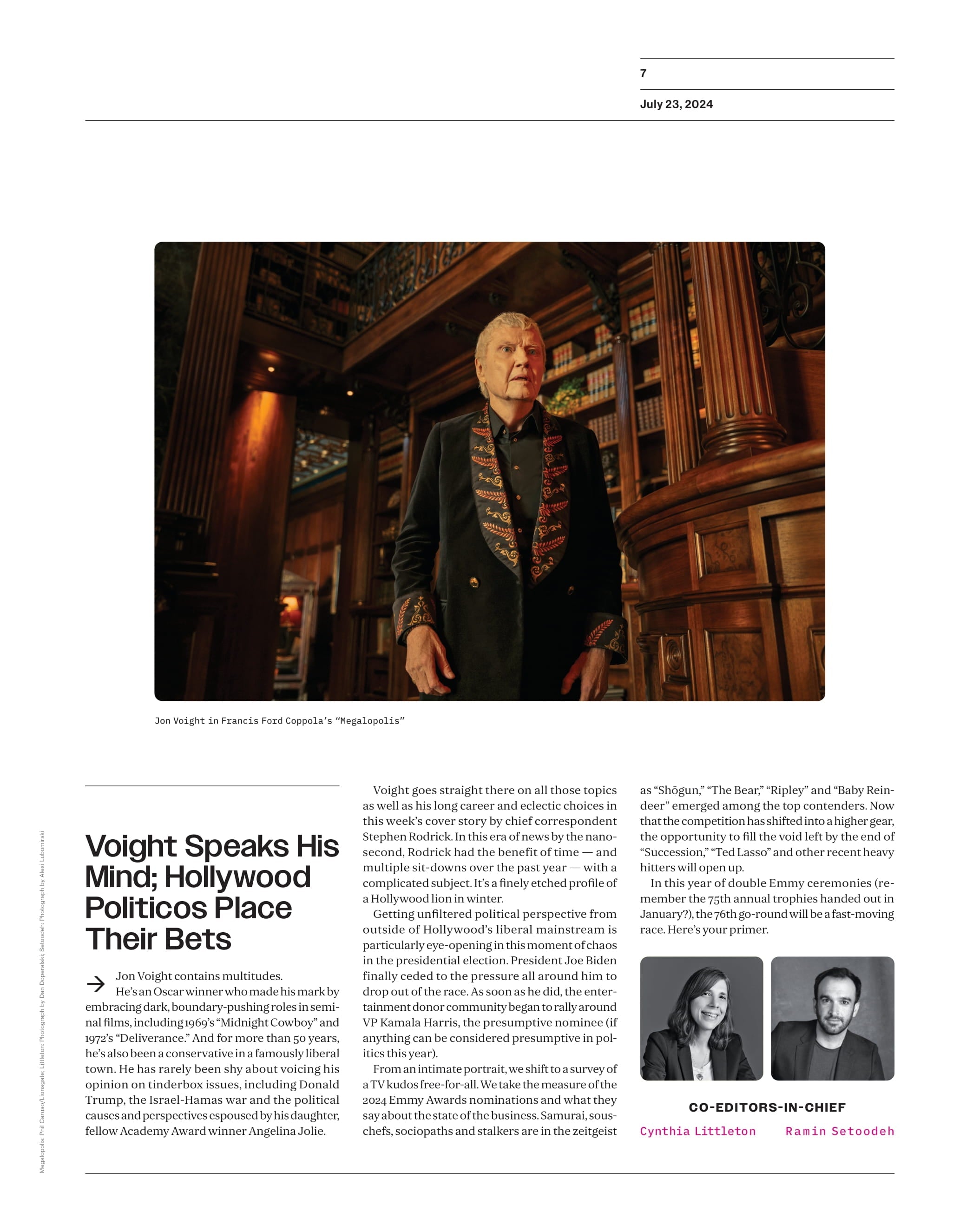 Variety - 24.07.23 Edition: Jon Voight Lets Loose On His Career, Politics & Relationship With Daughter Angelina Jolie, 2024 Emmy Nominations, Strikes In Paris, Kevin Feige Reflects On His Role & More!