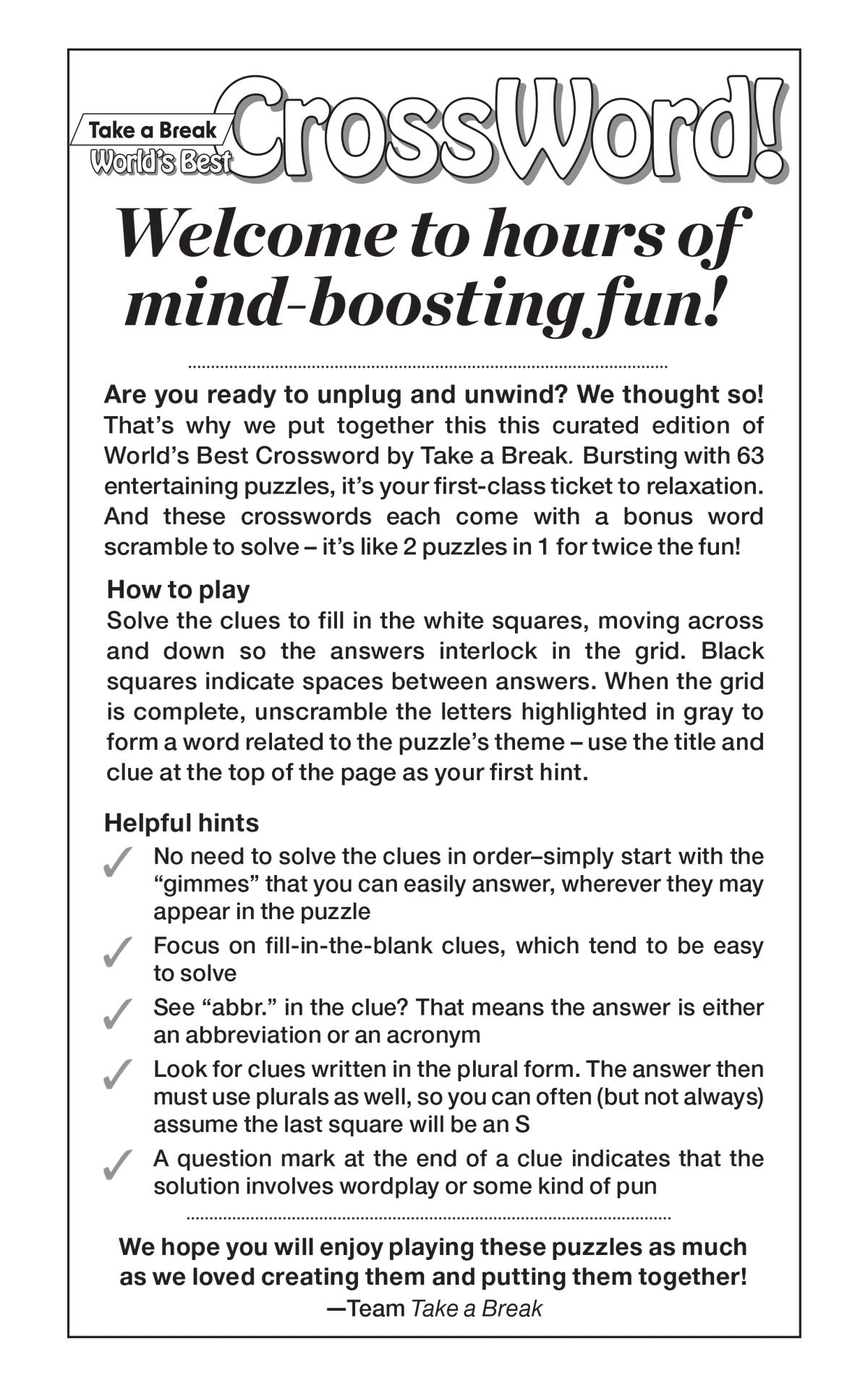 World's Best Puzzle - Crossword 25.03.14: Spring Time Edition! Large Print, 99+ Puzzles & Mystery Words, Take Anywhere For Relaxation, Unwind, Unplug, Sharpen Your Mind & More!