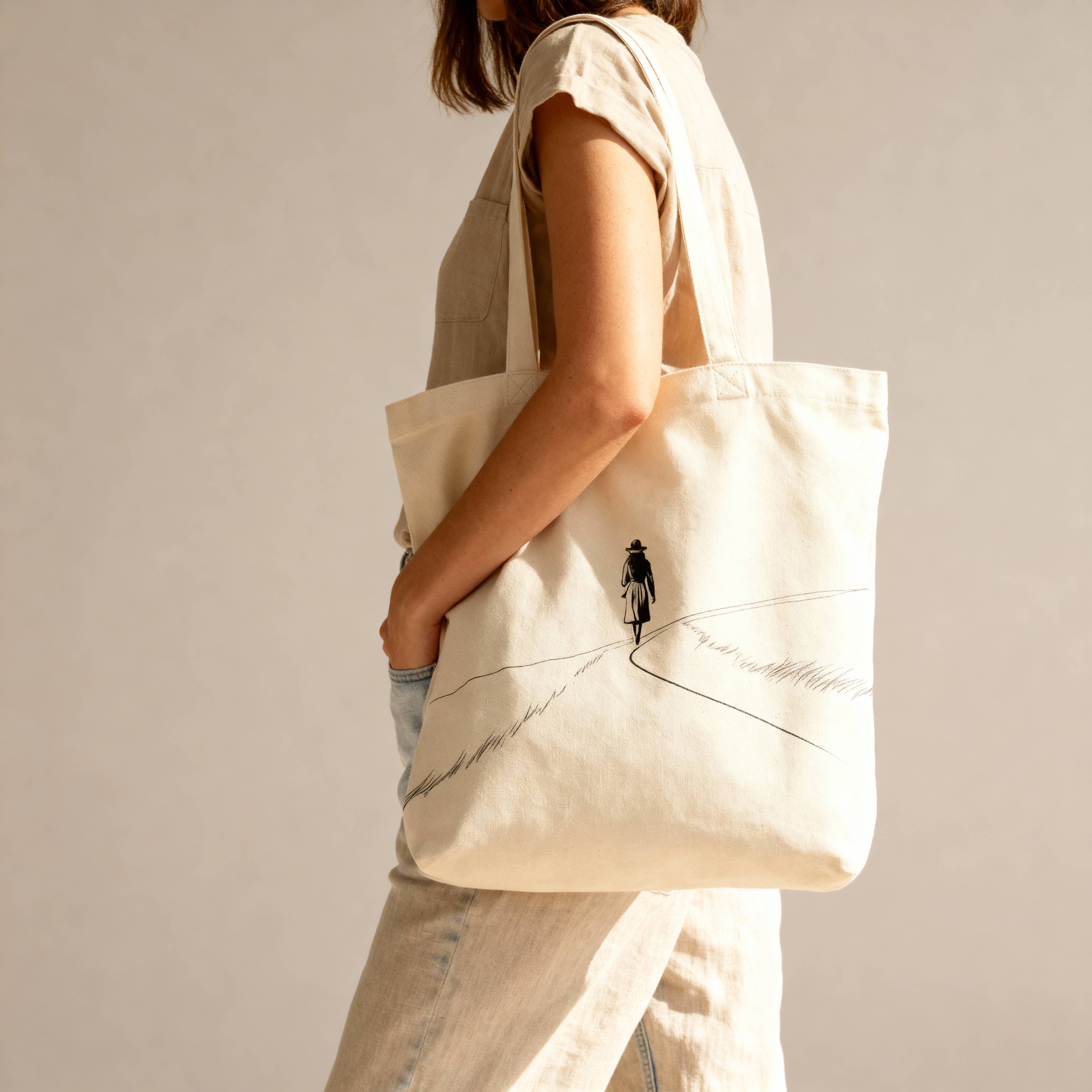 The Wayfarer Tote | Minimalist Line Art Eco Canvas Bag