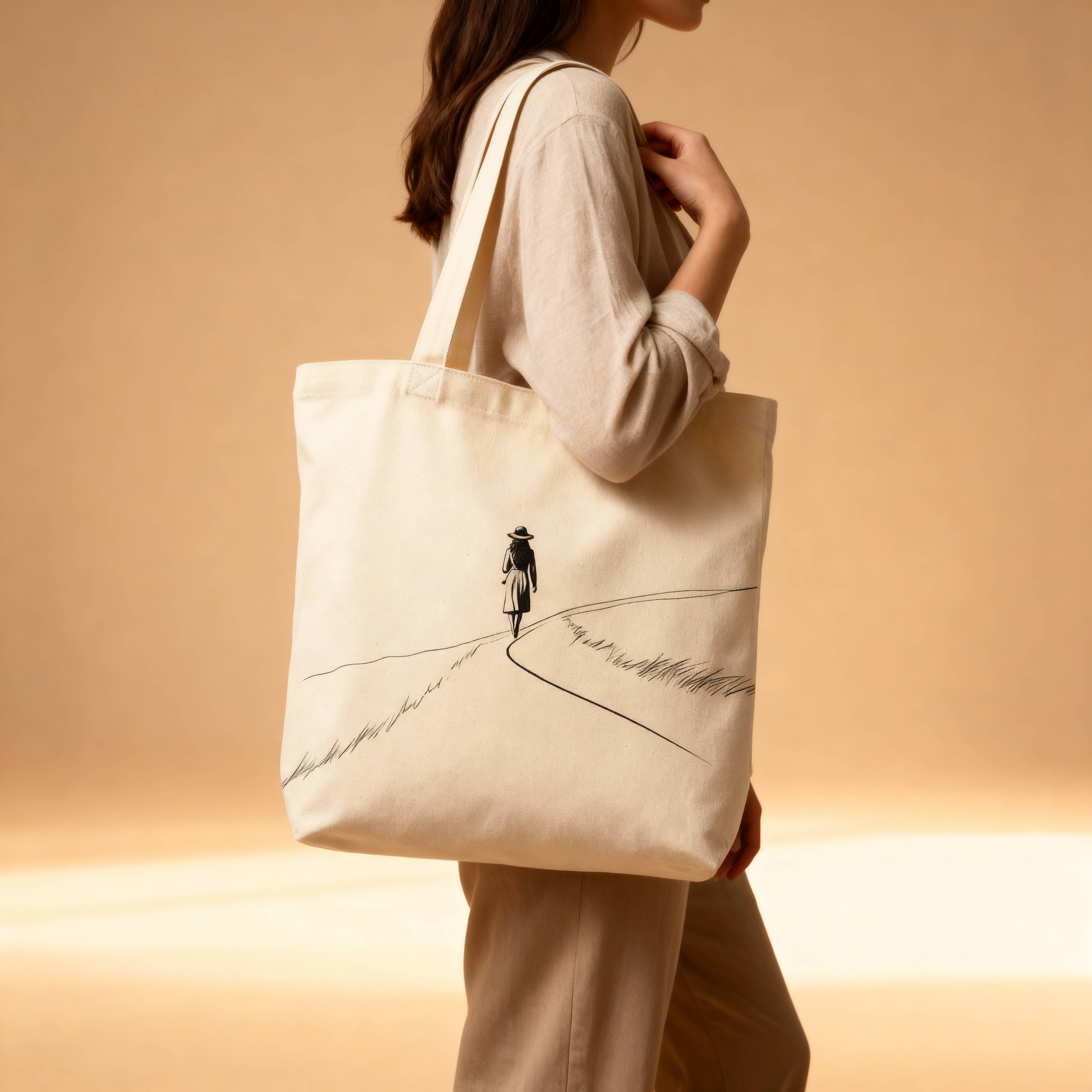 The Wayfarer Tote | Minimalist Line Art Eco Canvas Bag