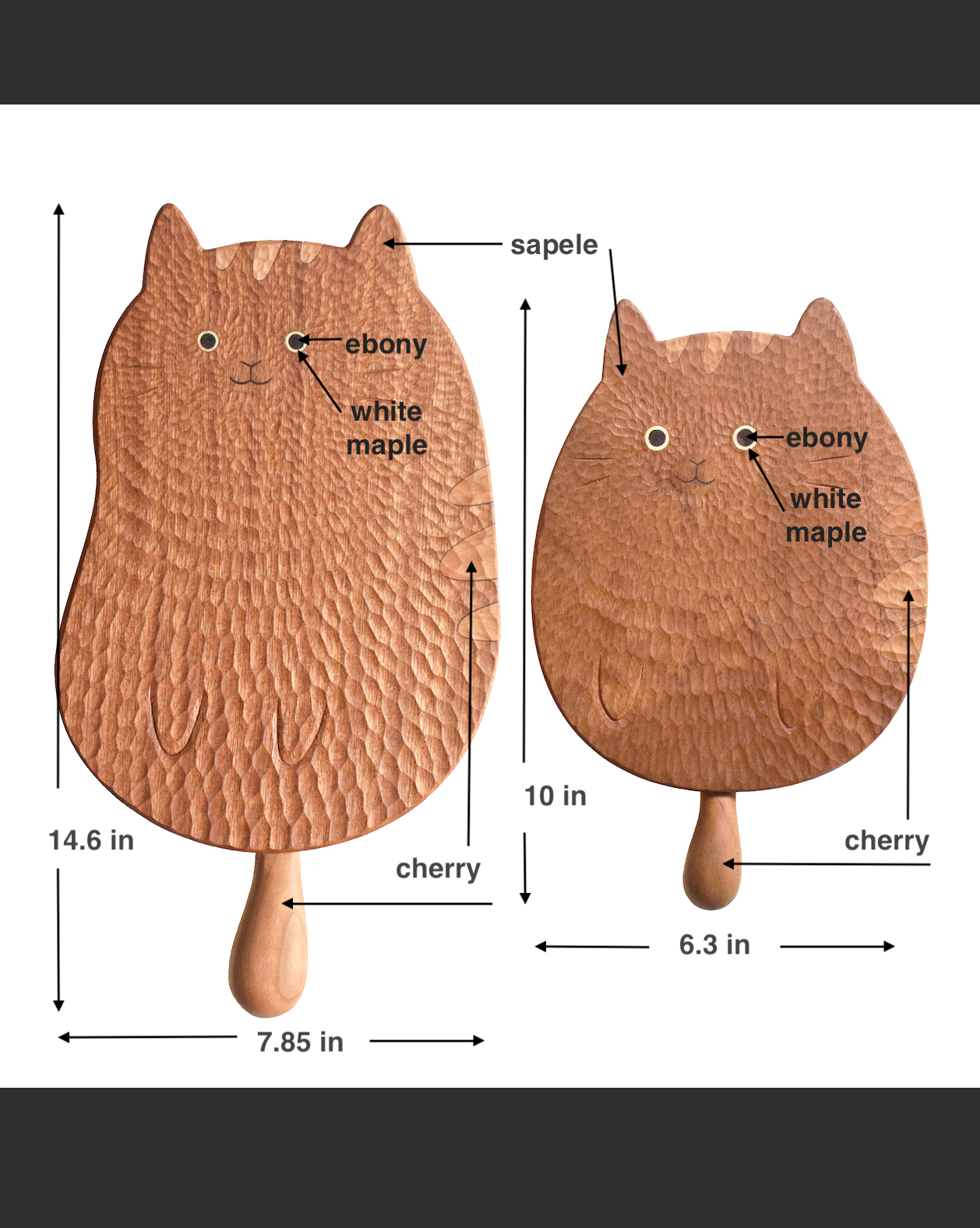 Hand Carved Serving Board - Cute cat /Handmade