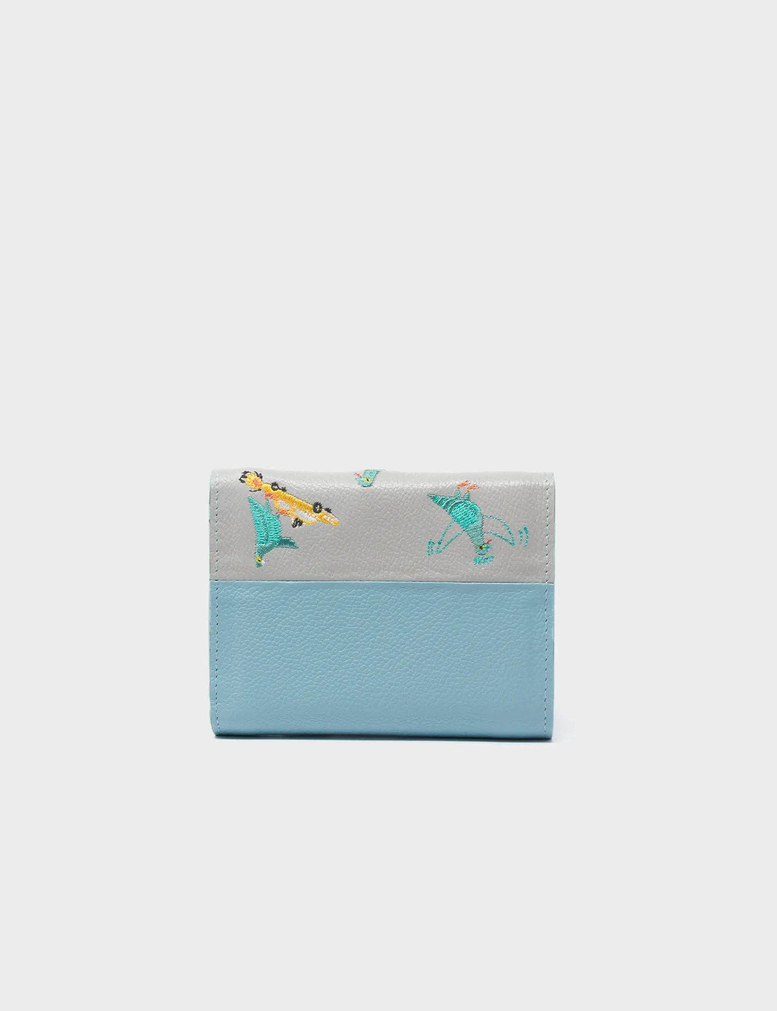 Fiona Moonwalk Gray Leather Wallet - Pigeonista Design