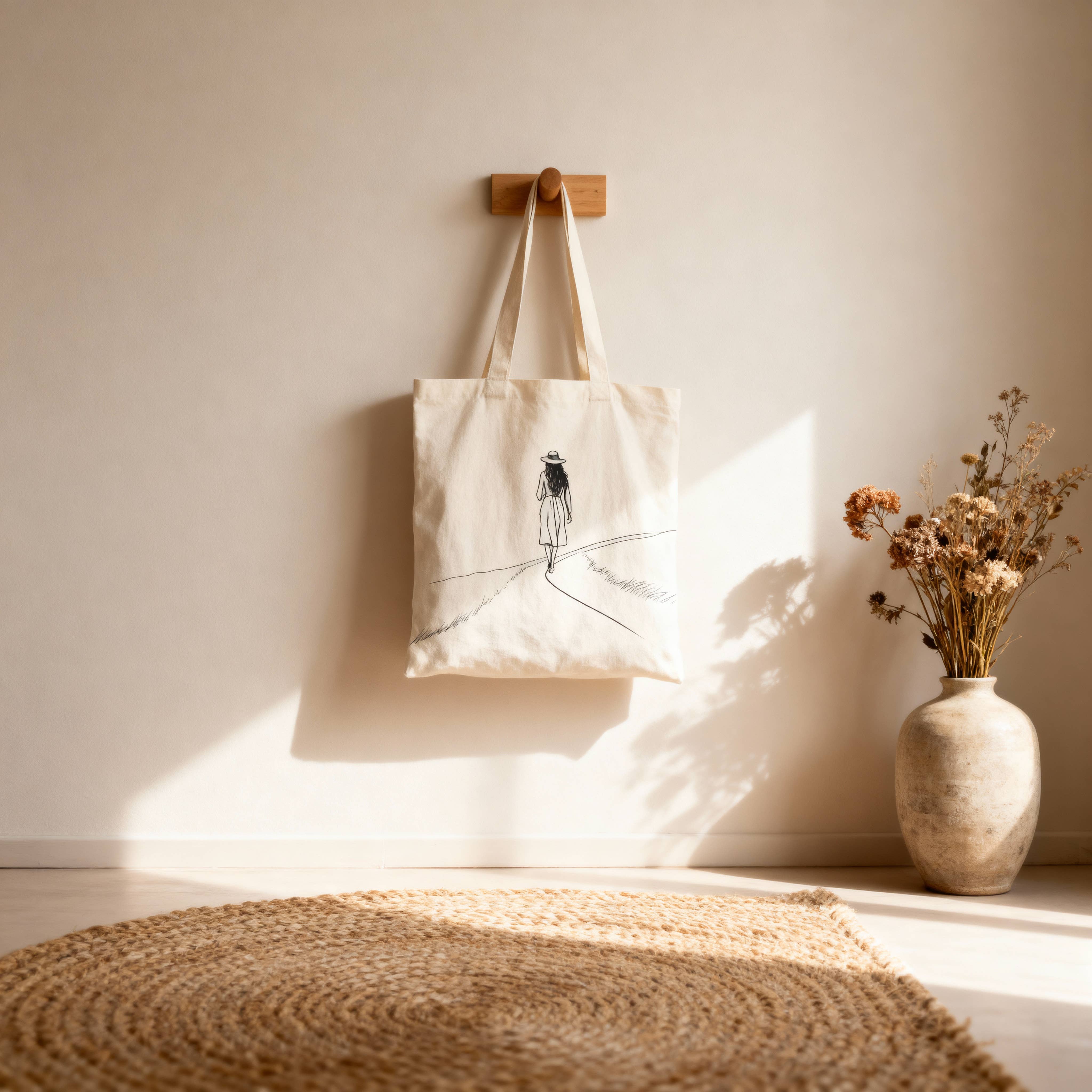 The Wayfarer Tote | Minimalist Line Art Eco Canvas Bag