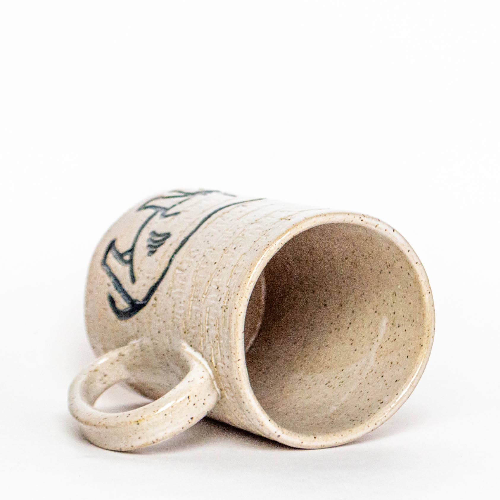 Rhino Pattern Handmade, in Ohio, Ceramic White 14oz Mug