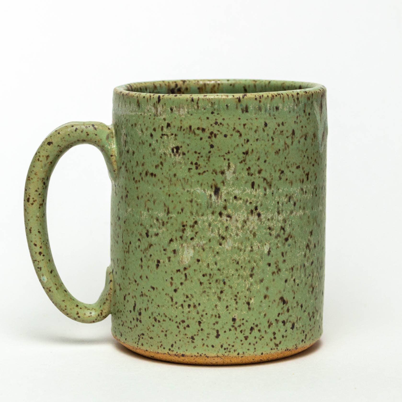 Smiley Face Handmade in Ohio Ceramic Green 14oz Mug