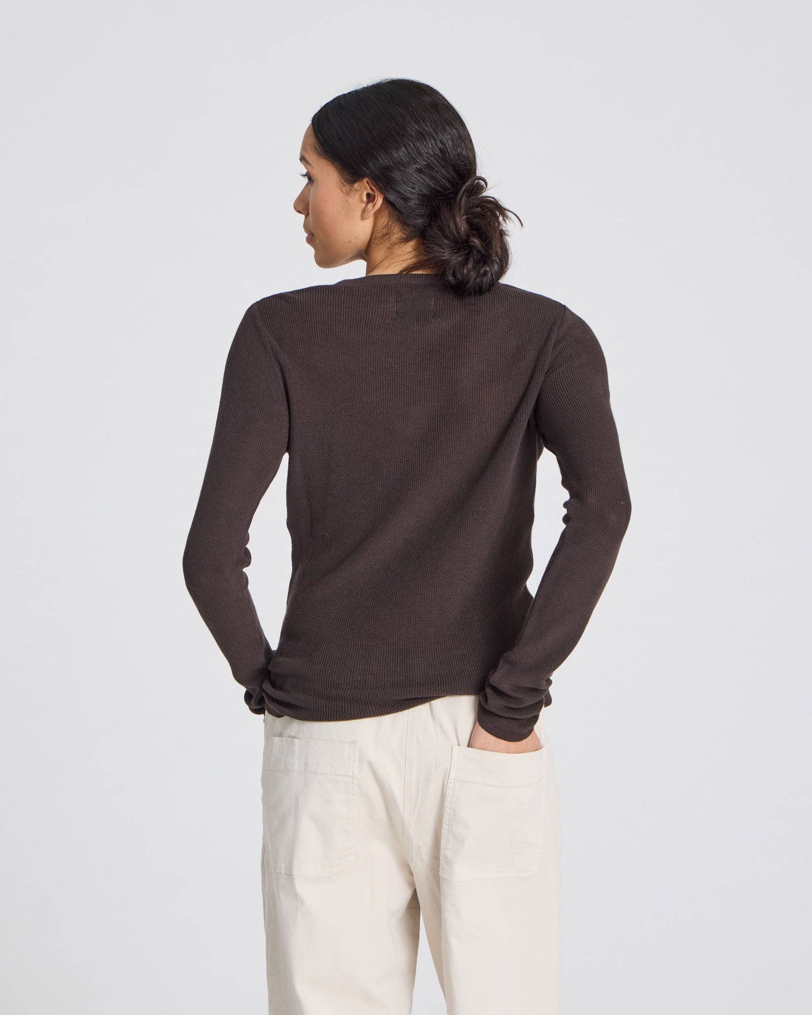 Freja L/S Cotton Rib Top GOTS - Mulch